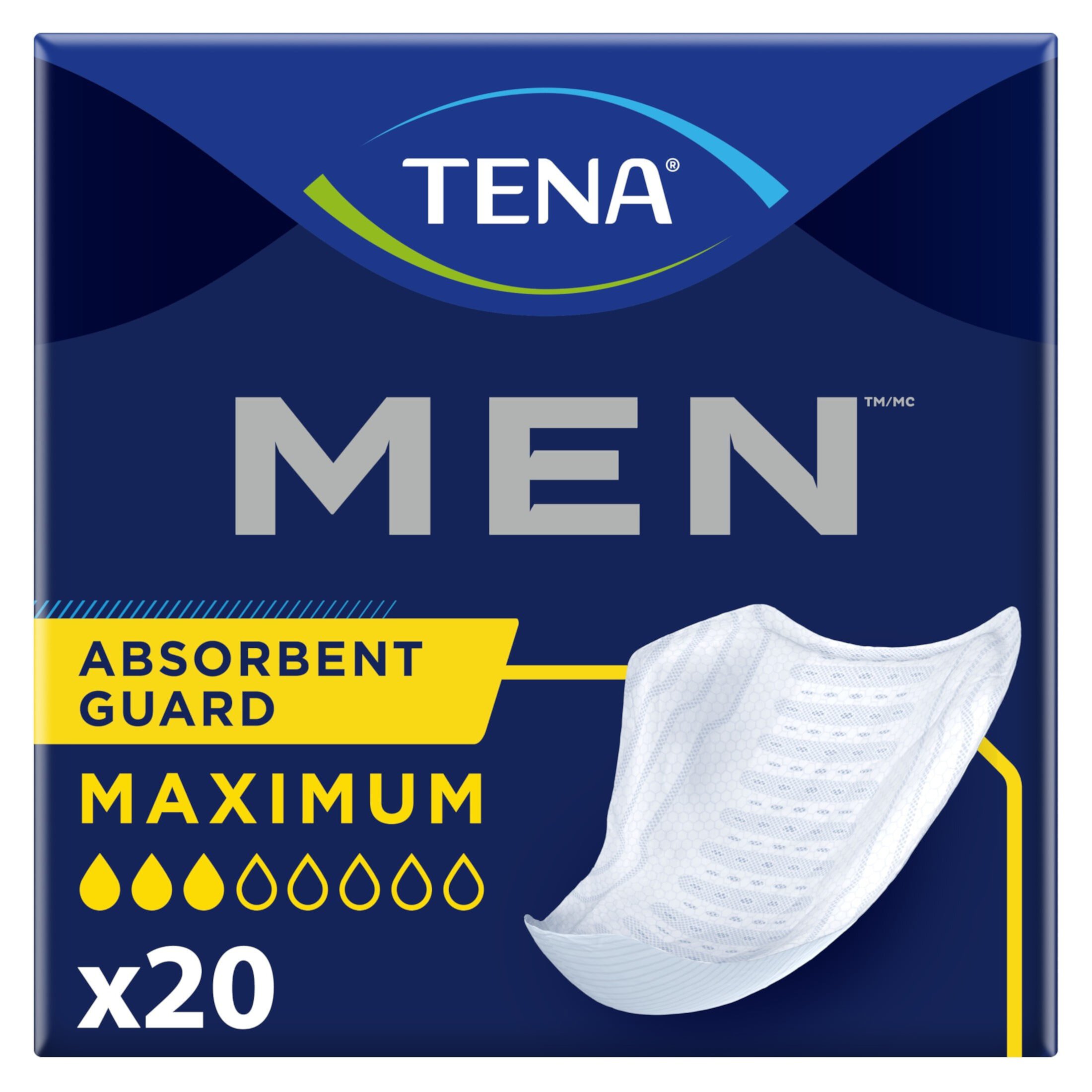 Tena Incontinence Guards for Men, Maximum, 20 Ct Tena