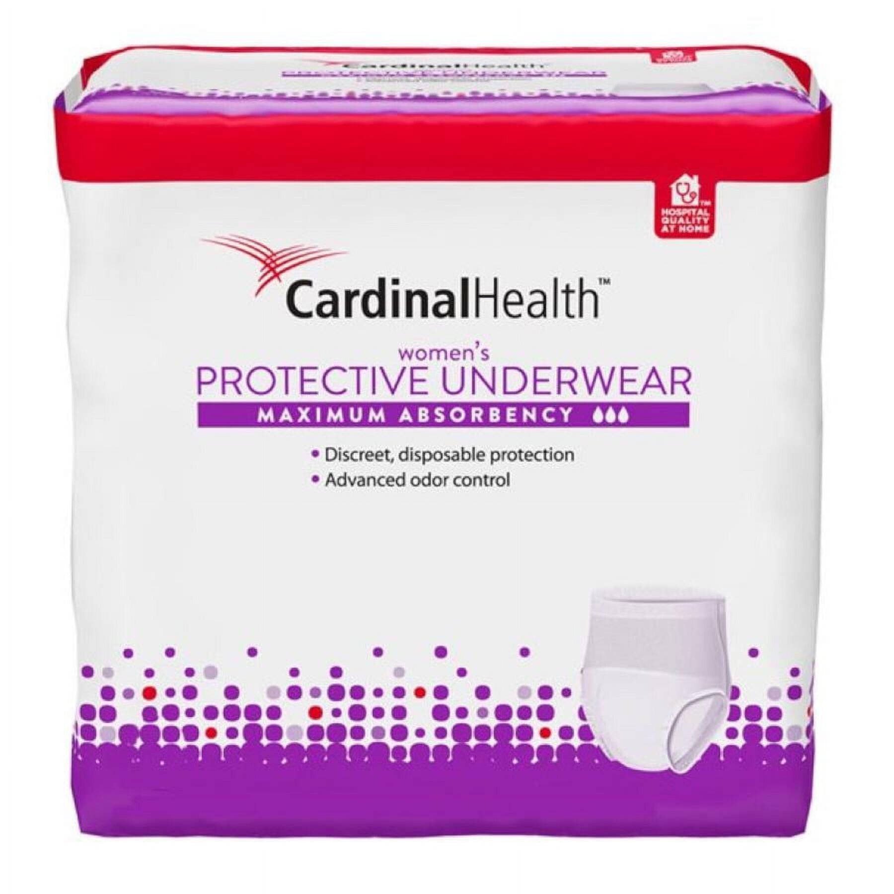 Cardinal Health Women's Protective Underwear, Maximum Absorbency, X-Large, 56 Count Cardinal Health