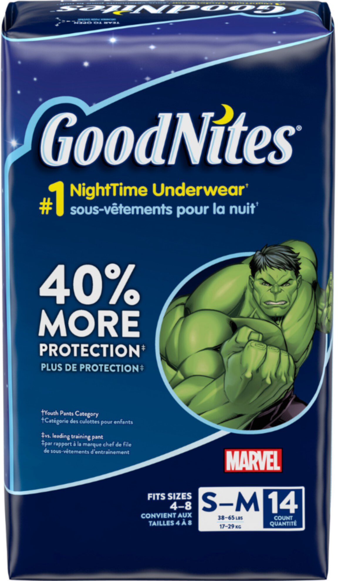 GoodNites Marvel Limited Edition Boy's Bedtime Underwear, Size Small/Medium 14 ea (Pack of 6) GoodNites