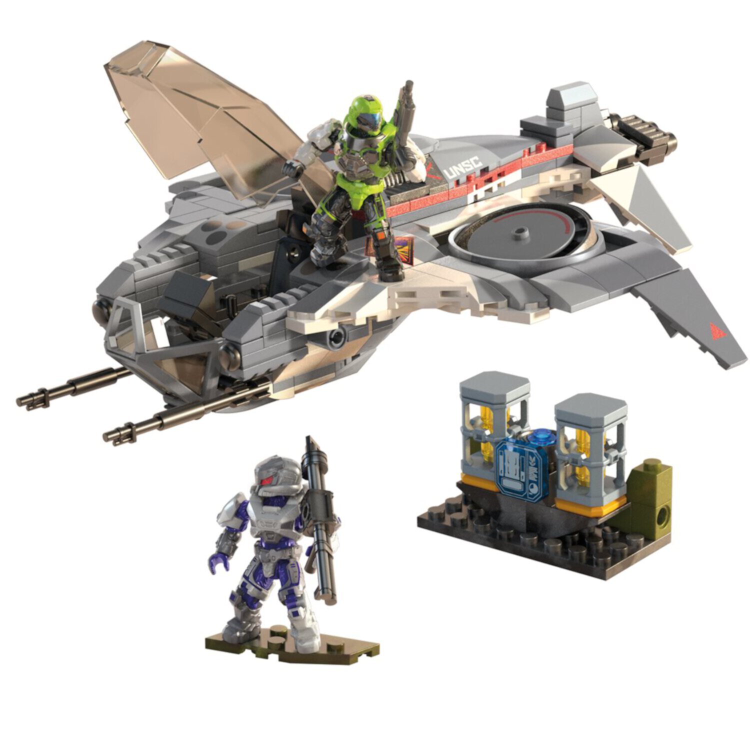 Конструктор Mega Halo UNSC Arctic Burn Wasp, 2 фигурки, вращающиеся двигатели, 13+ Mattel