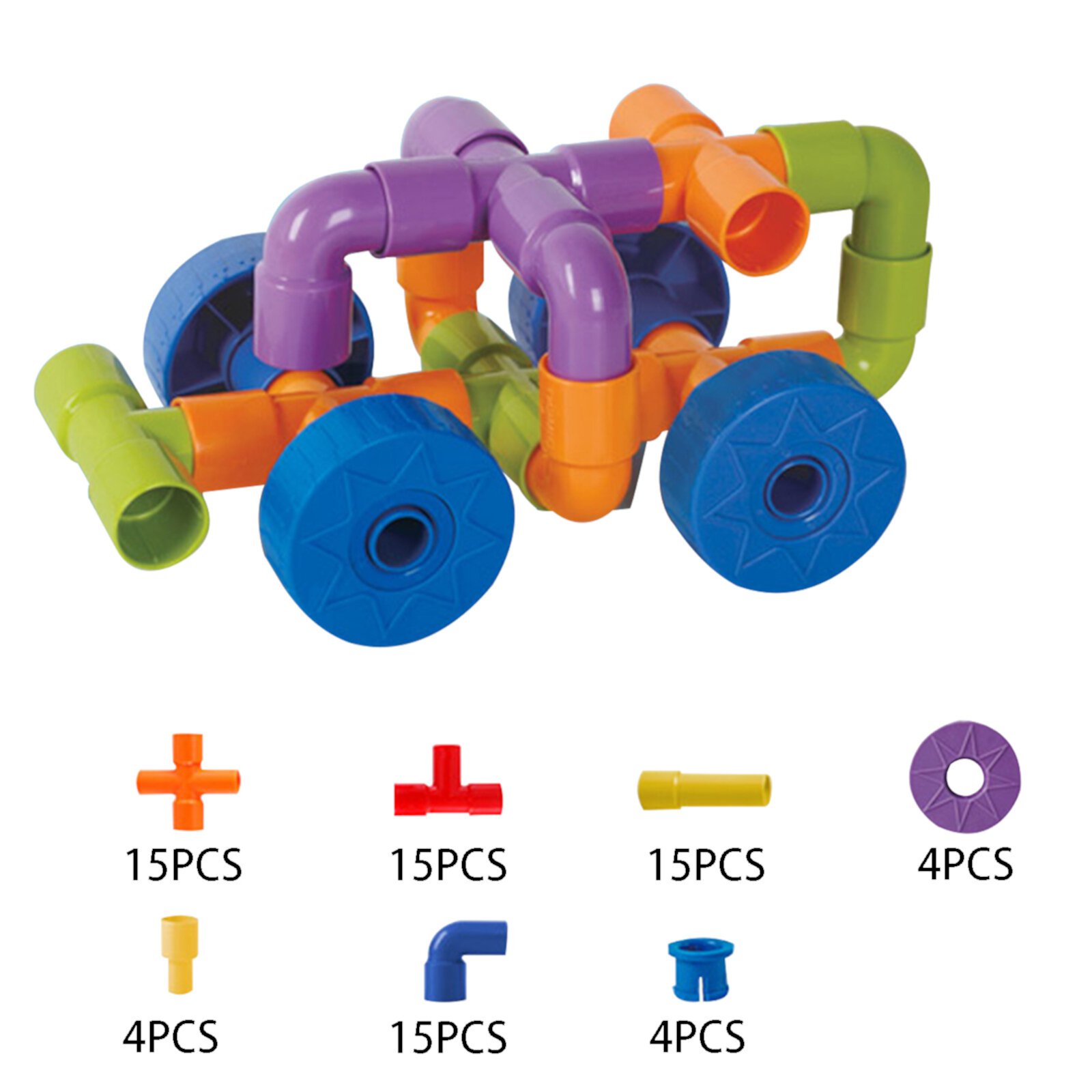 Building Blocks STEM Pipe Tube Learning Toys Birthday Gifts, Educational Autistic Toy Compatible Building Pipeworks Constructions for Kids Boys Girls Ages 3+ 64 Pcs Christmas Gift GJPRXCx