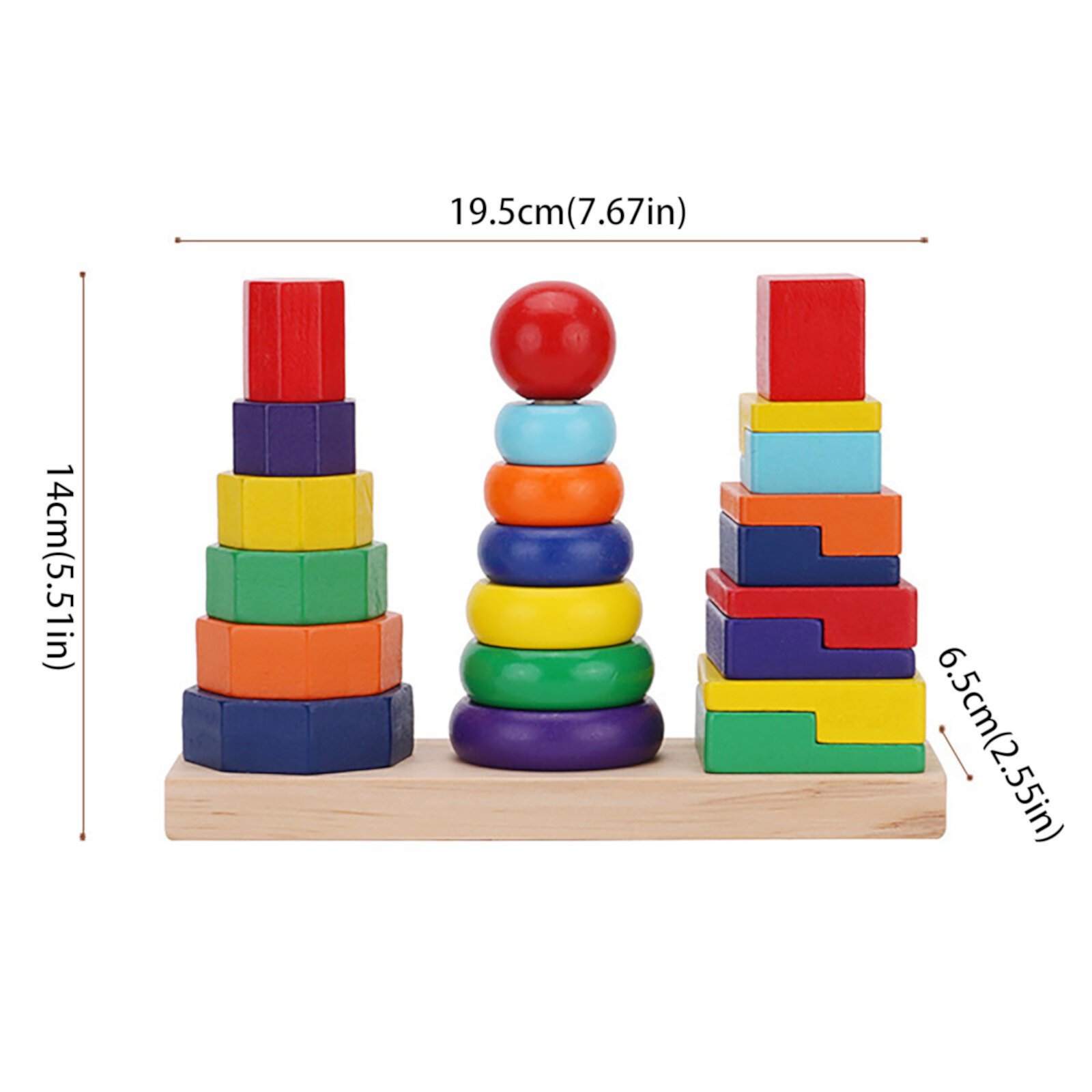 Sumllary Kids Games 4 Years Old Coordination Games for Toddlers Multiplication Toy Colorful Three Pillar Set Tower Shape Color Cognition Building Block Baby Sumllary