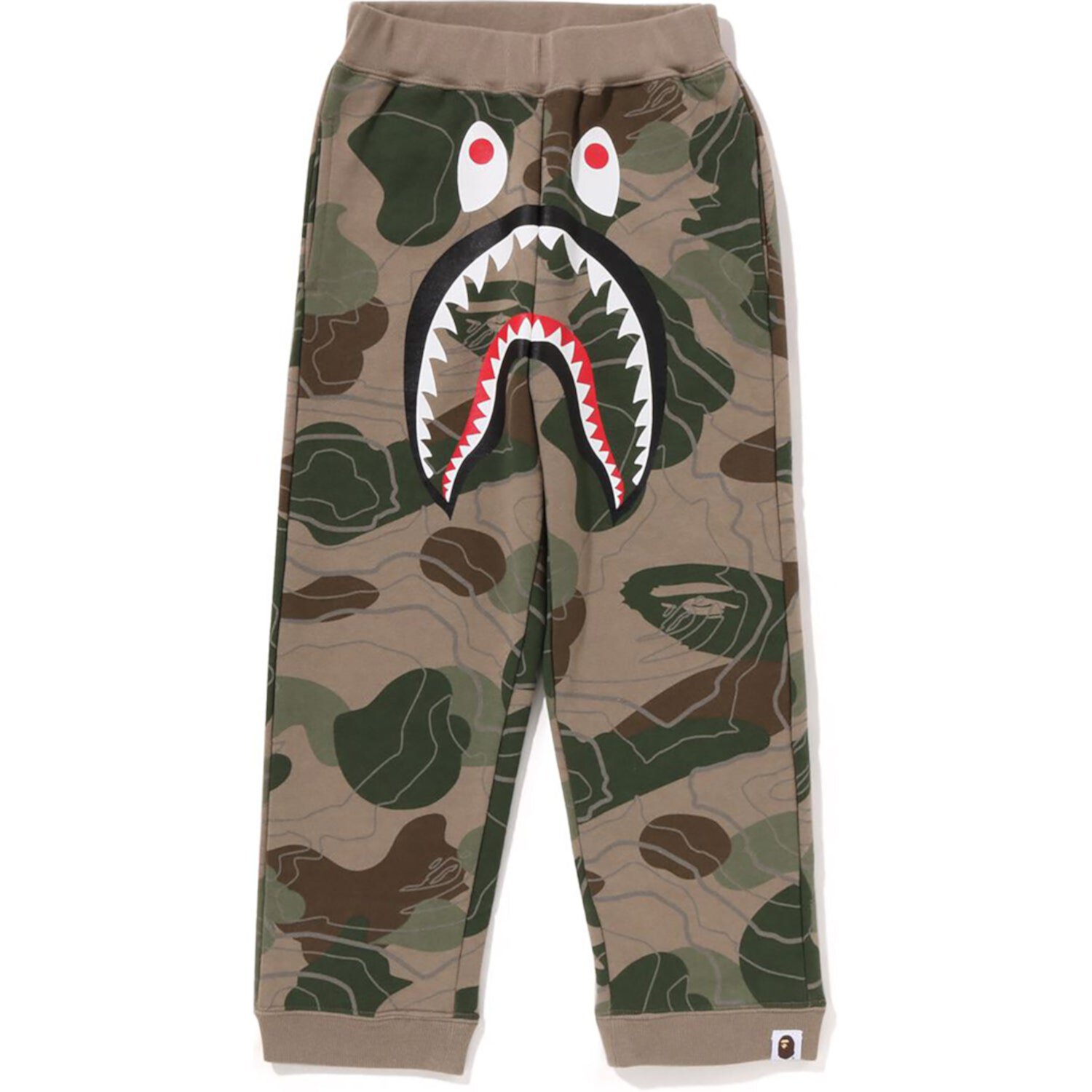 LAYERED CAMO SHARK SWEAT PANTS KIDS BAPE