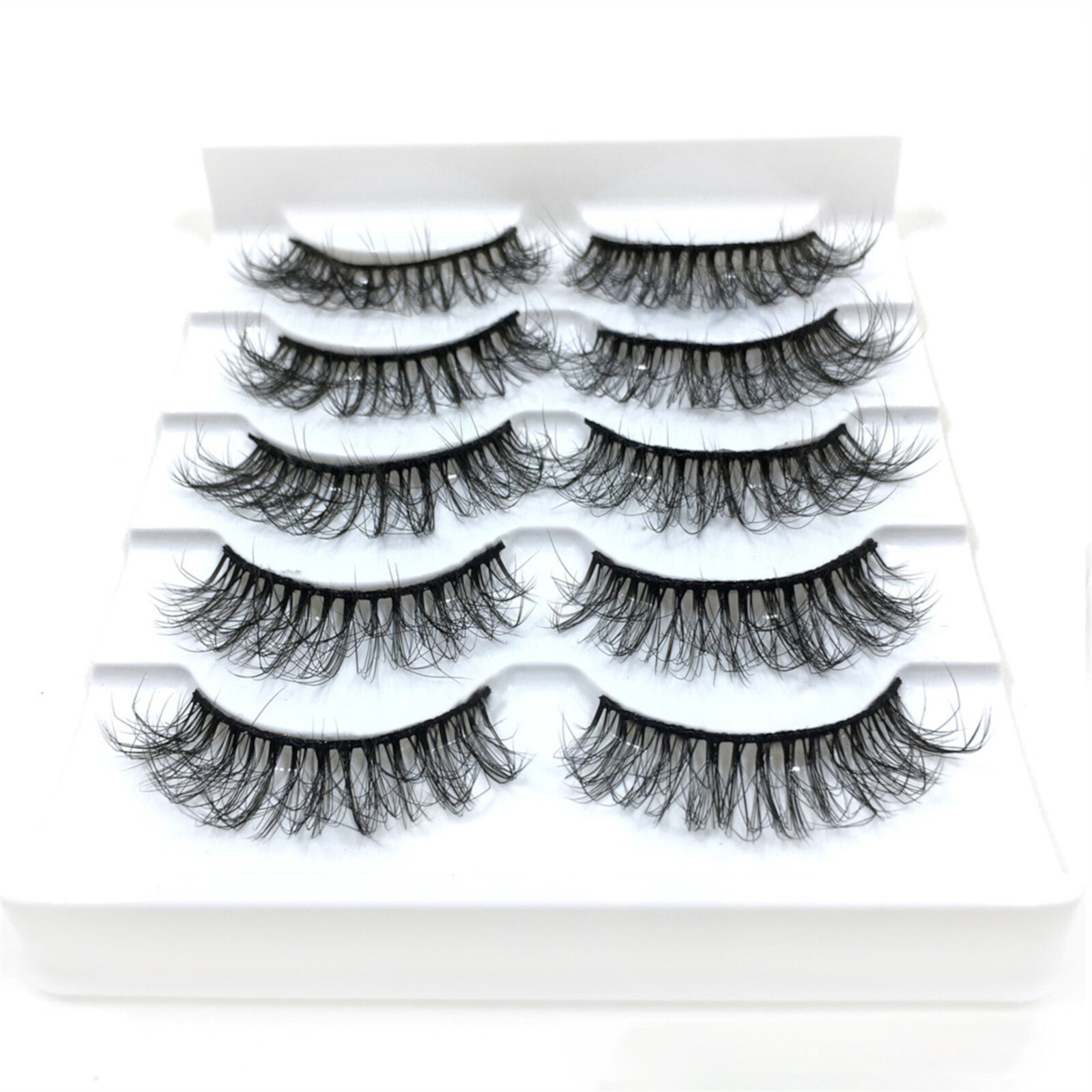 Sumllary 20 Lashes 002 False Eyelashes Lashes Pack 10 Pairs 8D Dramatic Eyelashes Wispy Eye Style Volume Eye Lashes Multipack Sumllary