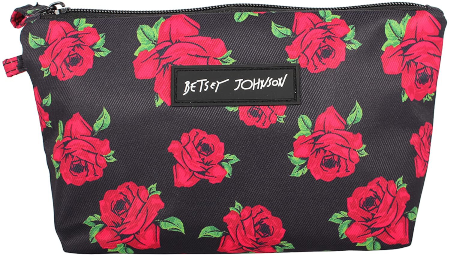 Косметичка Betsey Johnson 8.5 дюйма с молнией – Легкий и прочный полиэстеровый органайзер с внутренним карманом на молнии, идеальный для косметики и путешествий (Укрытая роза) Betsey Johnson