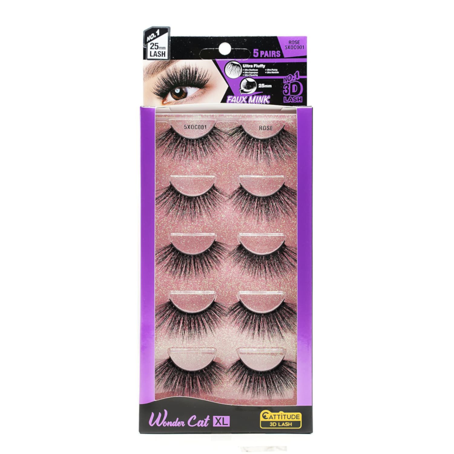 EBIN - WONDER CAT XL 25MM 3D FAUX MINK LASHES - ROSE Visit the EBIN NEW YORK Store