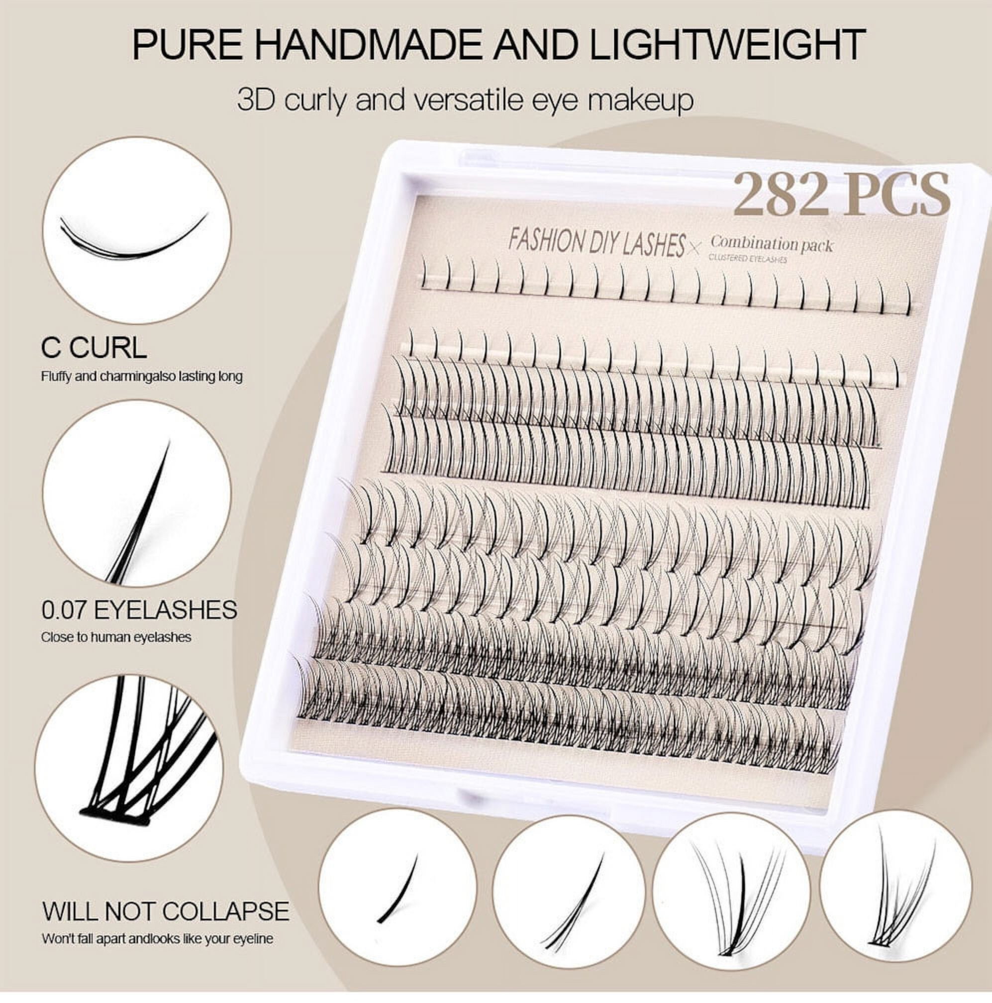 FSTDelivery Beauty & Grooming Savings! 8 Rows Mixed False Eyelash Hair Fish Tail Hair Natural Single Cluster Segmented Single Lower Eyelash Clusters Extensions Long Birthday Gifts for Women FSTDelivery