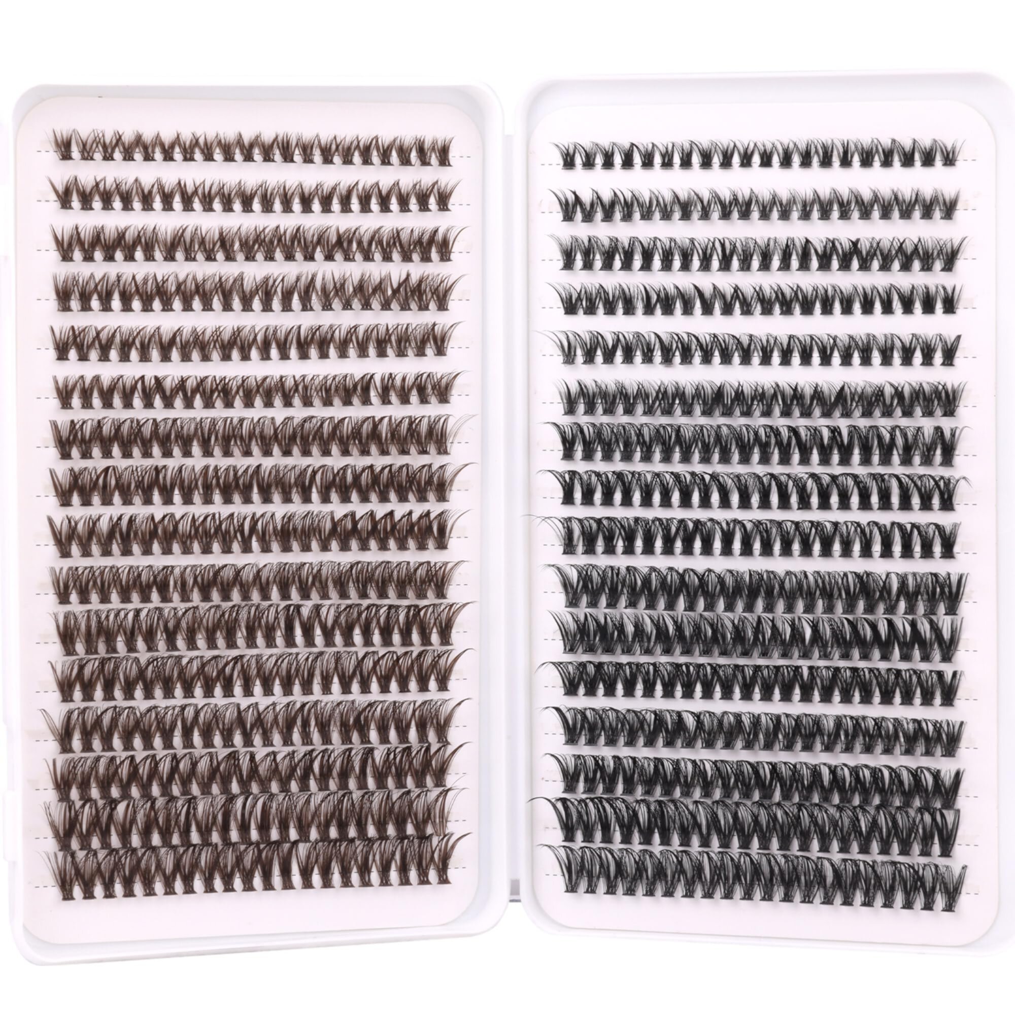 Lash Clusters DIY Eyelash Extensions 640pcs Cluster Lashes Brown and Black Individual Lash Extensions C D Curl Eyelash Clusters Book by Ruairie Ruairie