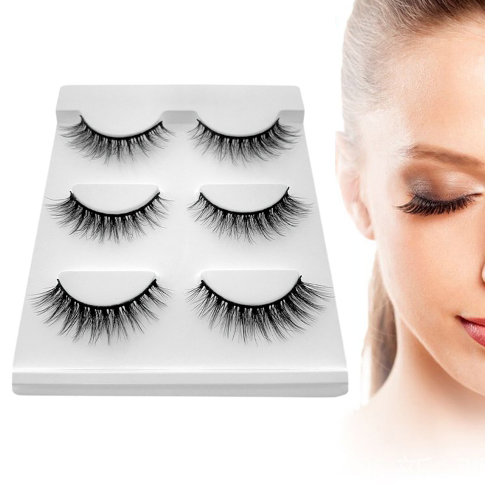 Eisoary 3 Pair/Box False Eyelashes Fluffy Wispy Thick Handmade Lash Faux Mink Hair 3D Eyelashes Extension for Eye Makeup Style 5 Eisoary