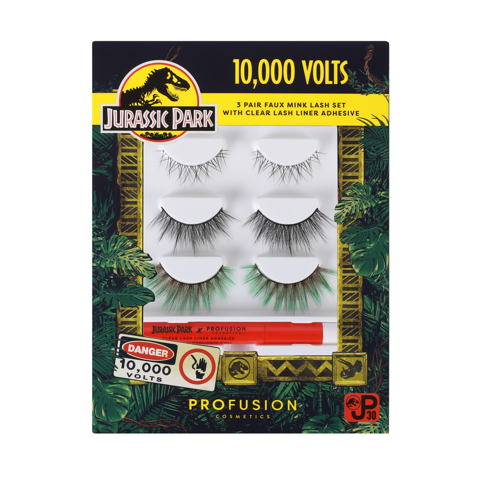 Profusion Cosmetics Jurassic Park 30 10,000 Volts Faux Mink Eyelash Set - 3 pack Profusion