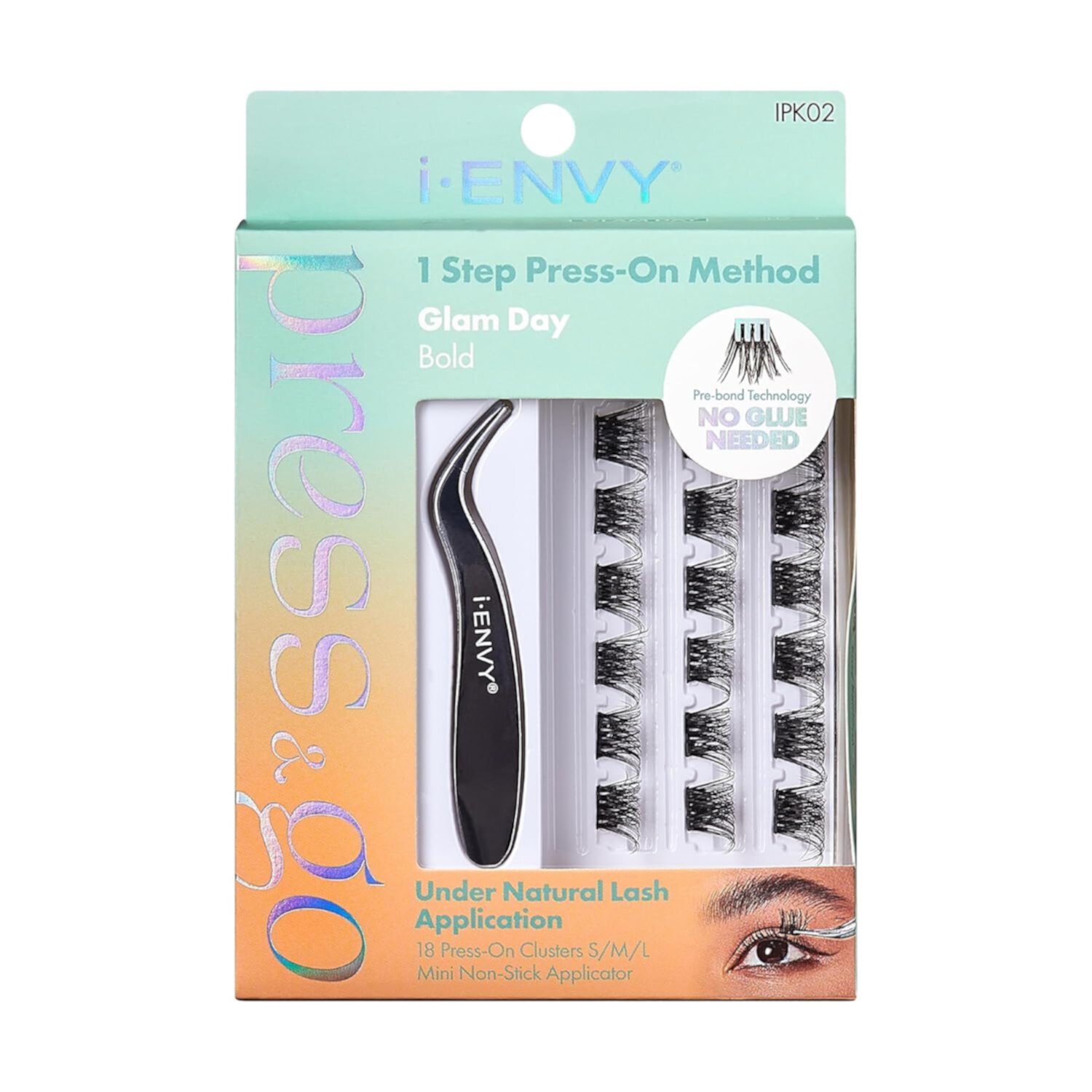 i-Envy Press & Go Press on Cluster Lashes All-In-One Kit  (IPK02) Bold Glam Day I-Envy