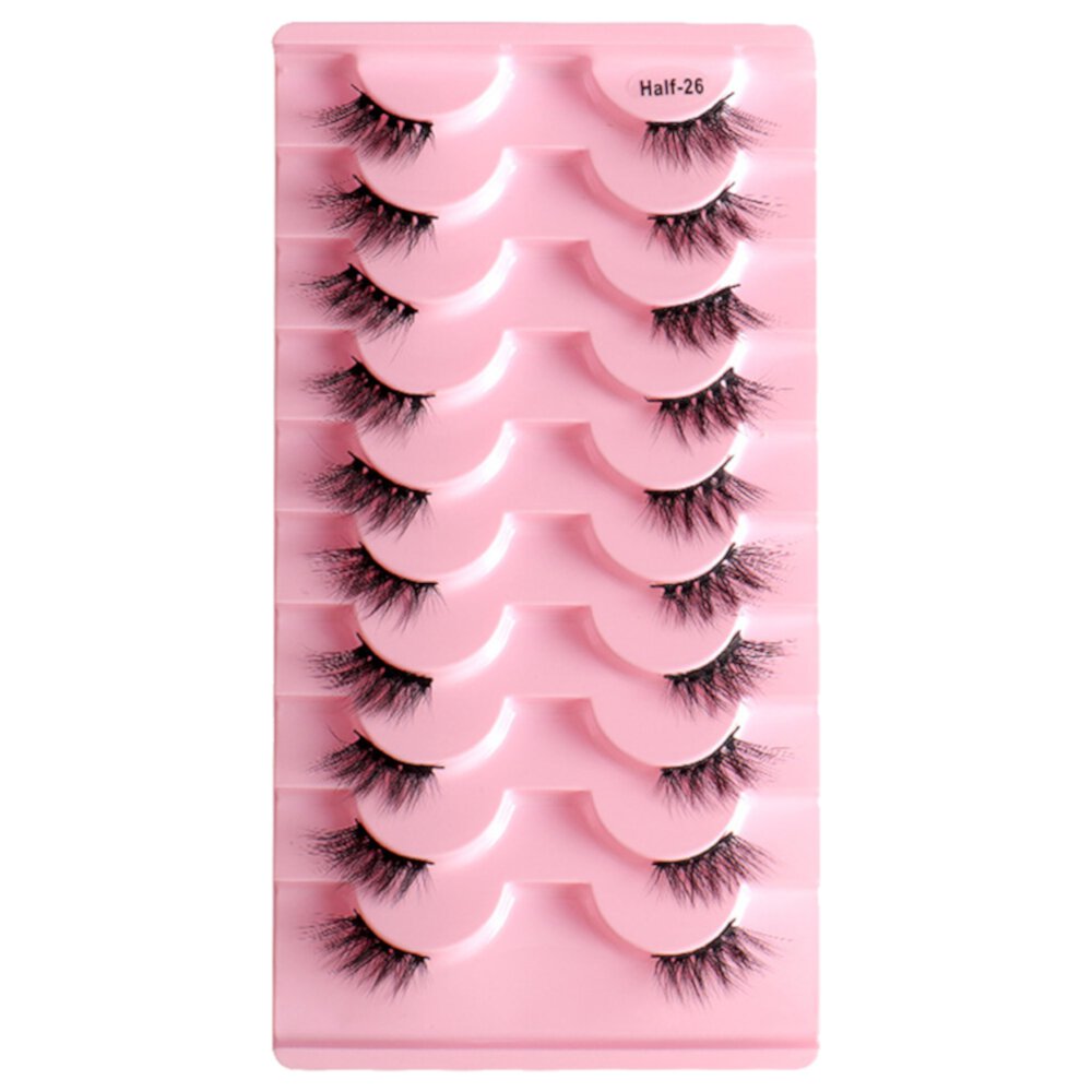 False Eyelashes Natural Half Lashes Short Wispy Faux Mink Lashes Fake Eyelashes 10 Pairs ENTASSER