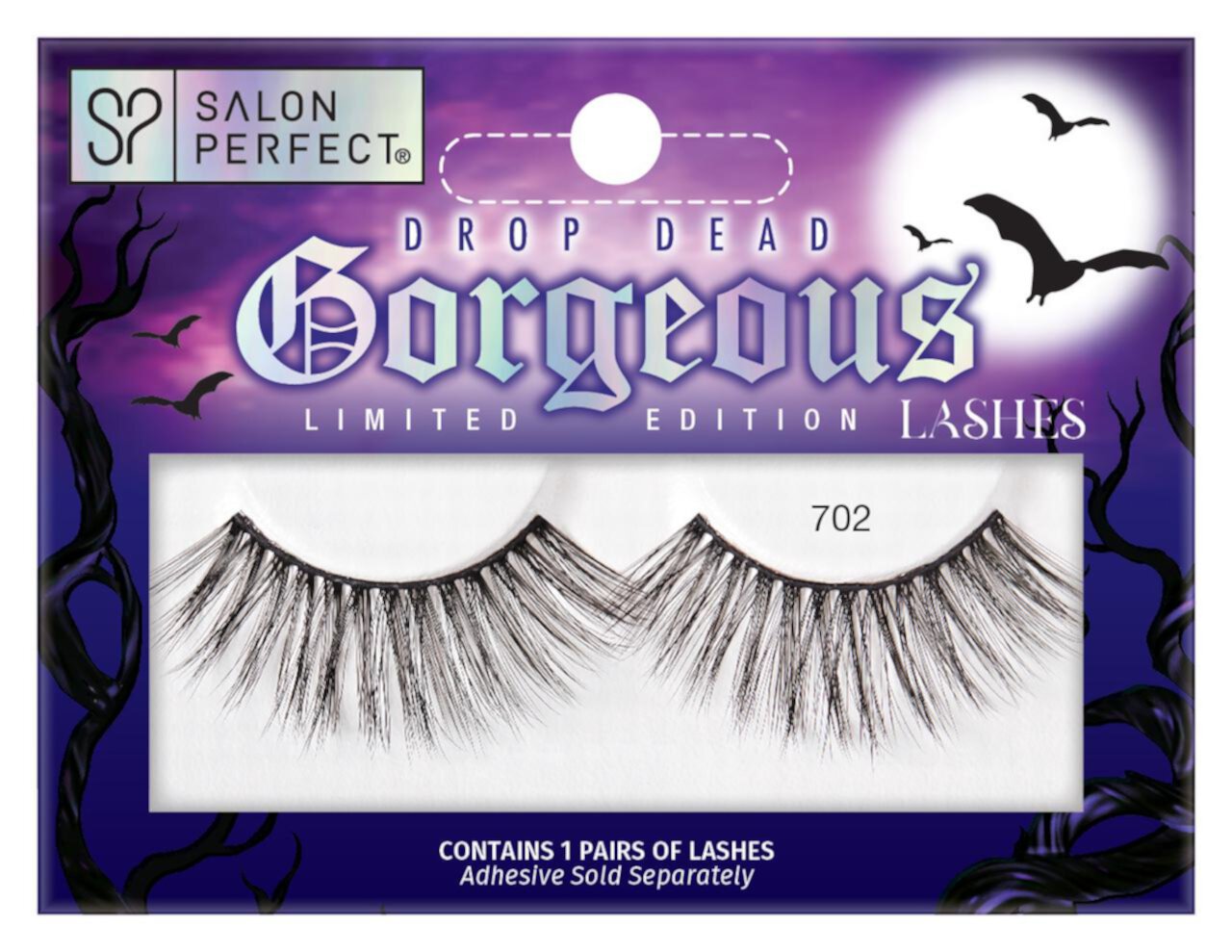 Salon Perfect Halloween False Eyelashes, 702 Black Fake Lashes, 1 pair Salon Perfect