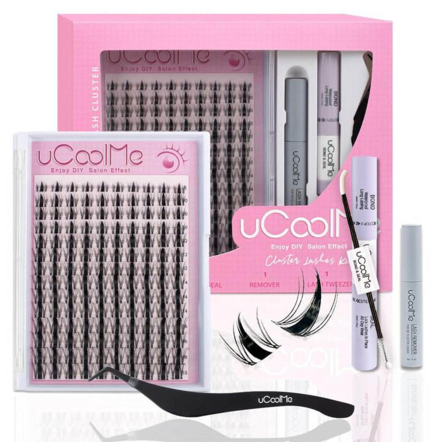 uCoolMe Lashes Fairy Lashes Cluster C Curl 140 Pcs Individual Lash Clusters False Eyelashes Extension Natural Look Beginner Friendly Bond Seal Remover Ultra-Thin Band Makeup 8-18mm Manga Anime Nobrand