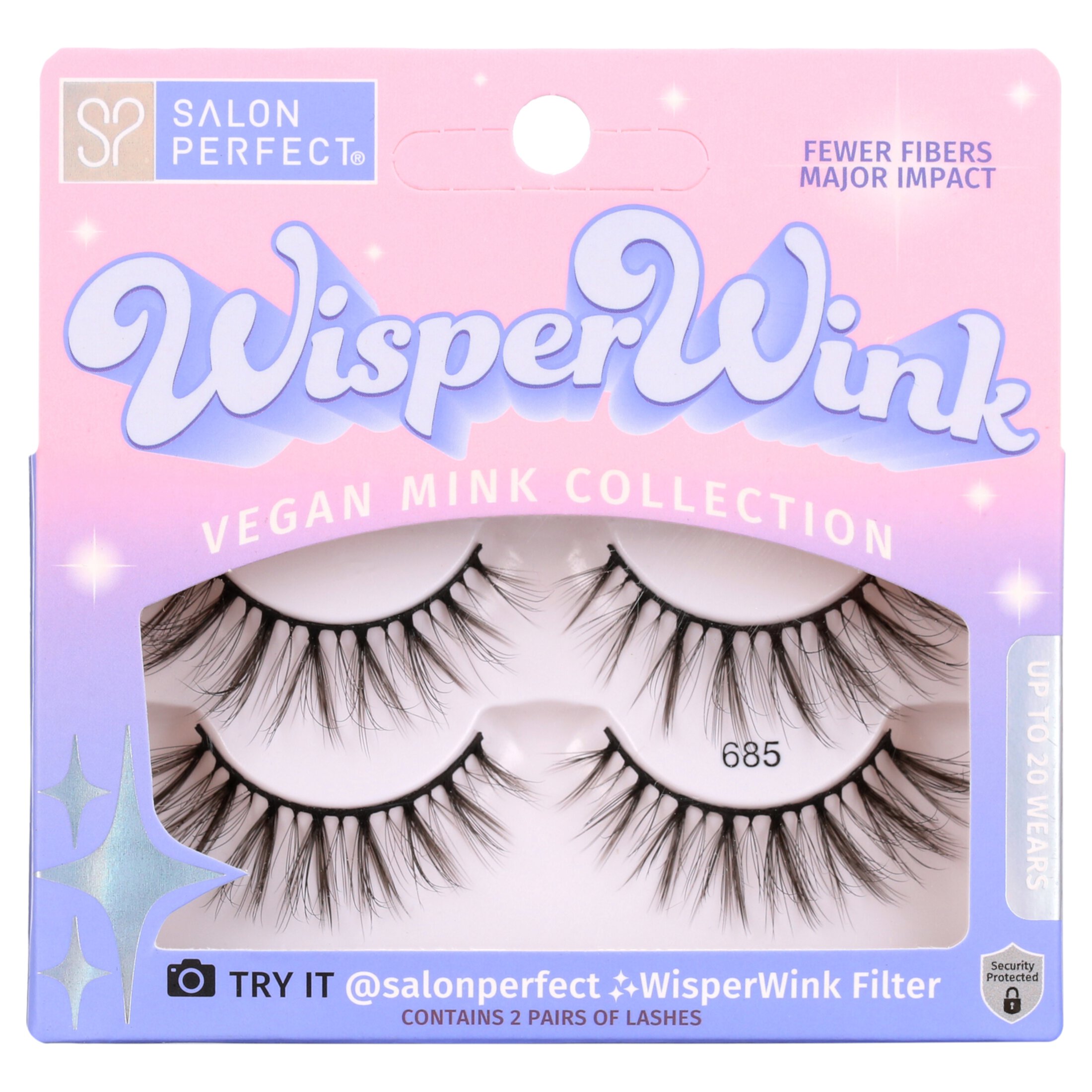 Salon Perfect Wisper Wink 685 Lash, 2 Pairs black false eyelashes Salon Perfect