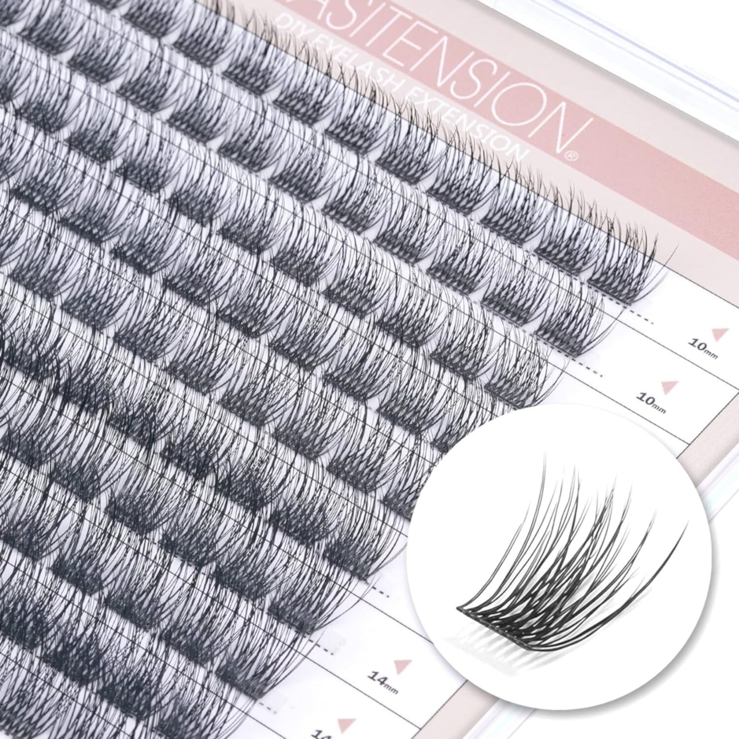 EASITENSION DIY Eyelash Extension lash clusters 3D Effect Individual Lash 48 Clusters Volume Lashes Set, Home Eyelash Extension  Lashes Pack 14mm-Spikes EASITENSION