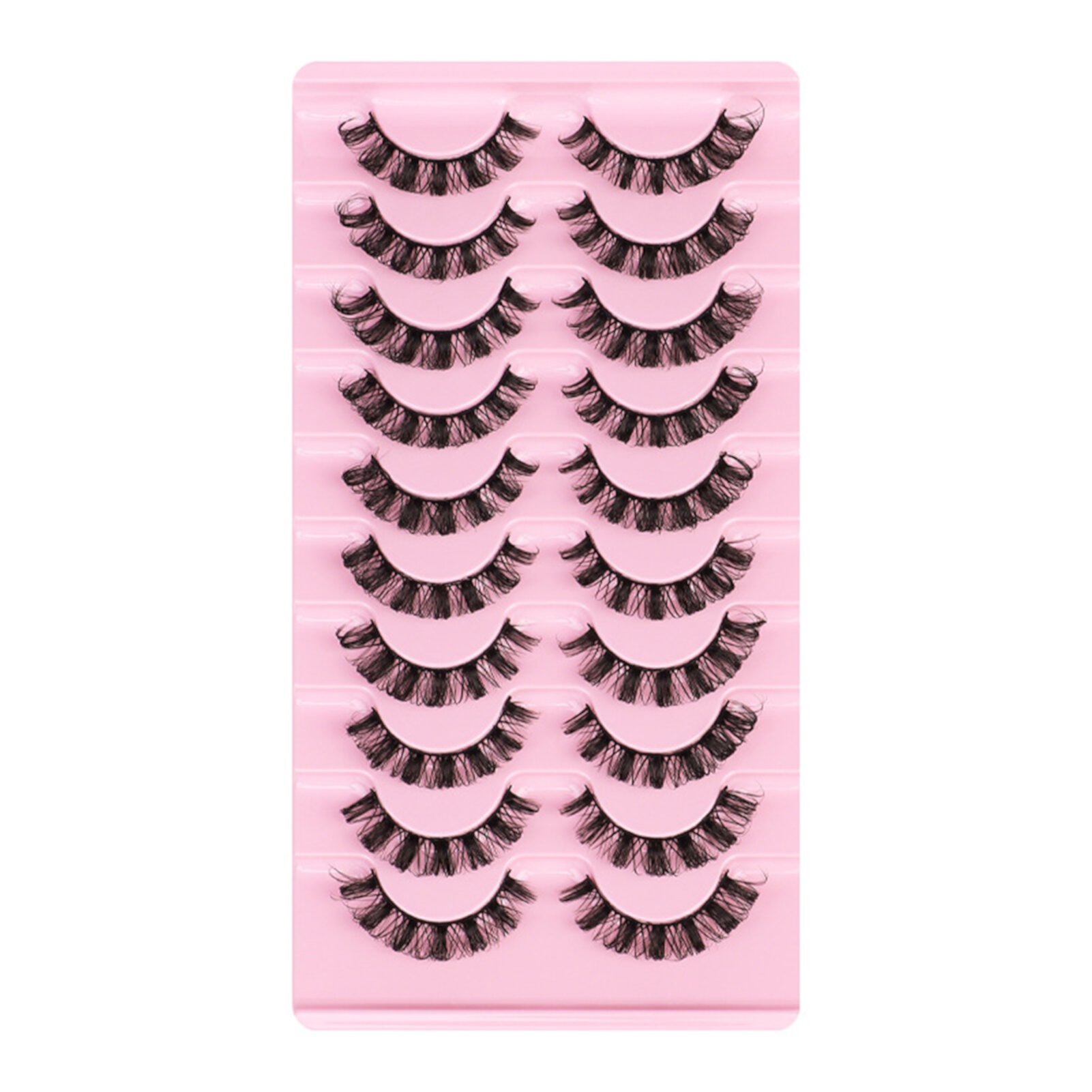 Gecheer 10 Pairs Reusable Self Adhesive Eyelashes No Glue or Eyeliner Needed Natural Thick False Lashes Extension Gecheer