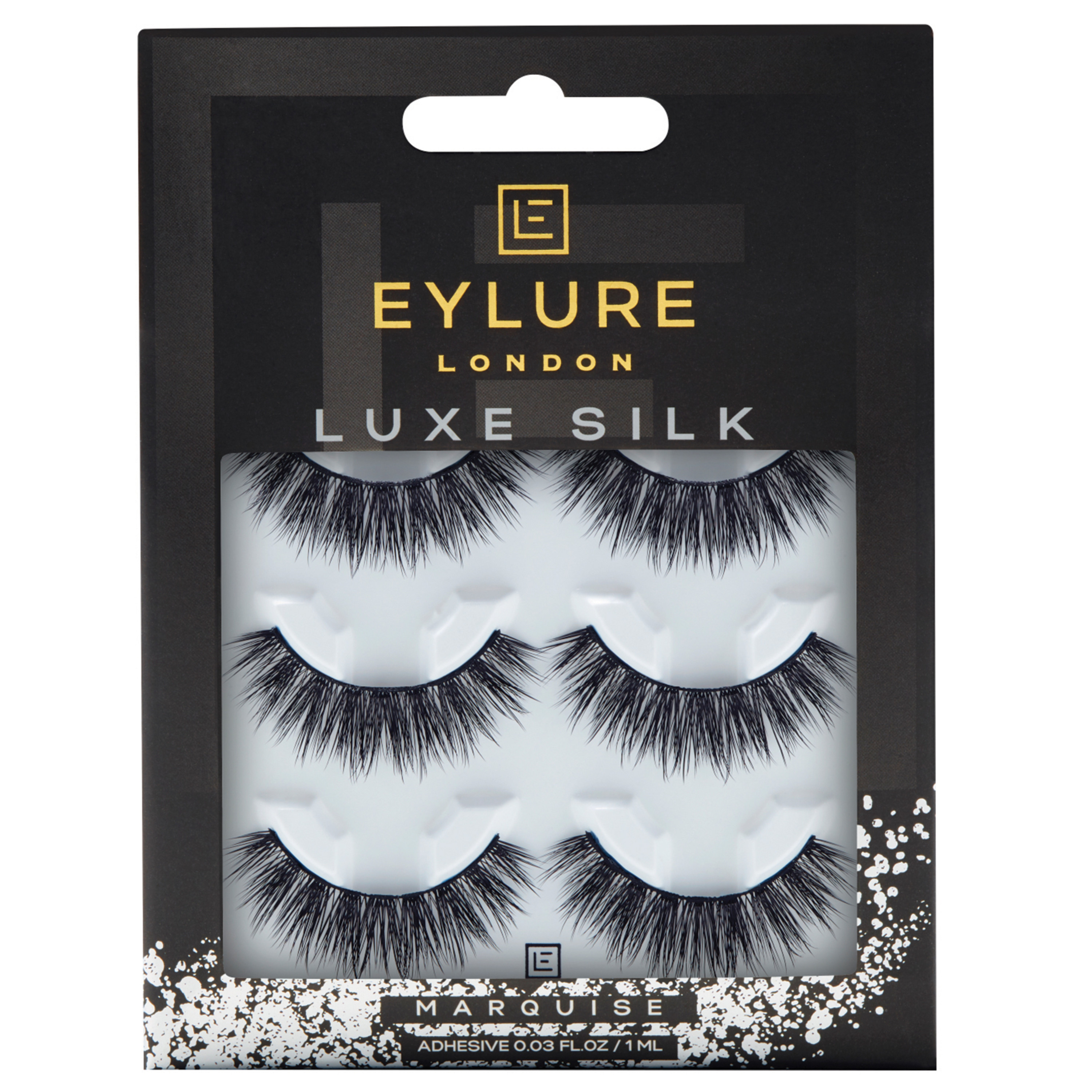 Eylure False Lashes, Luxe Silk Marquise with Adhesive Included, 3 Pair Eylure