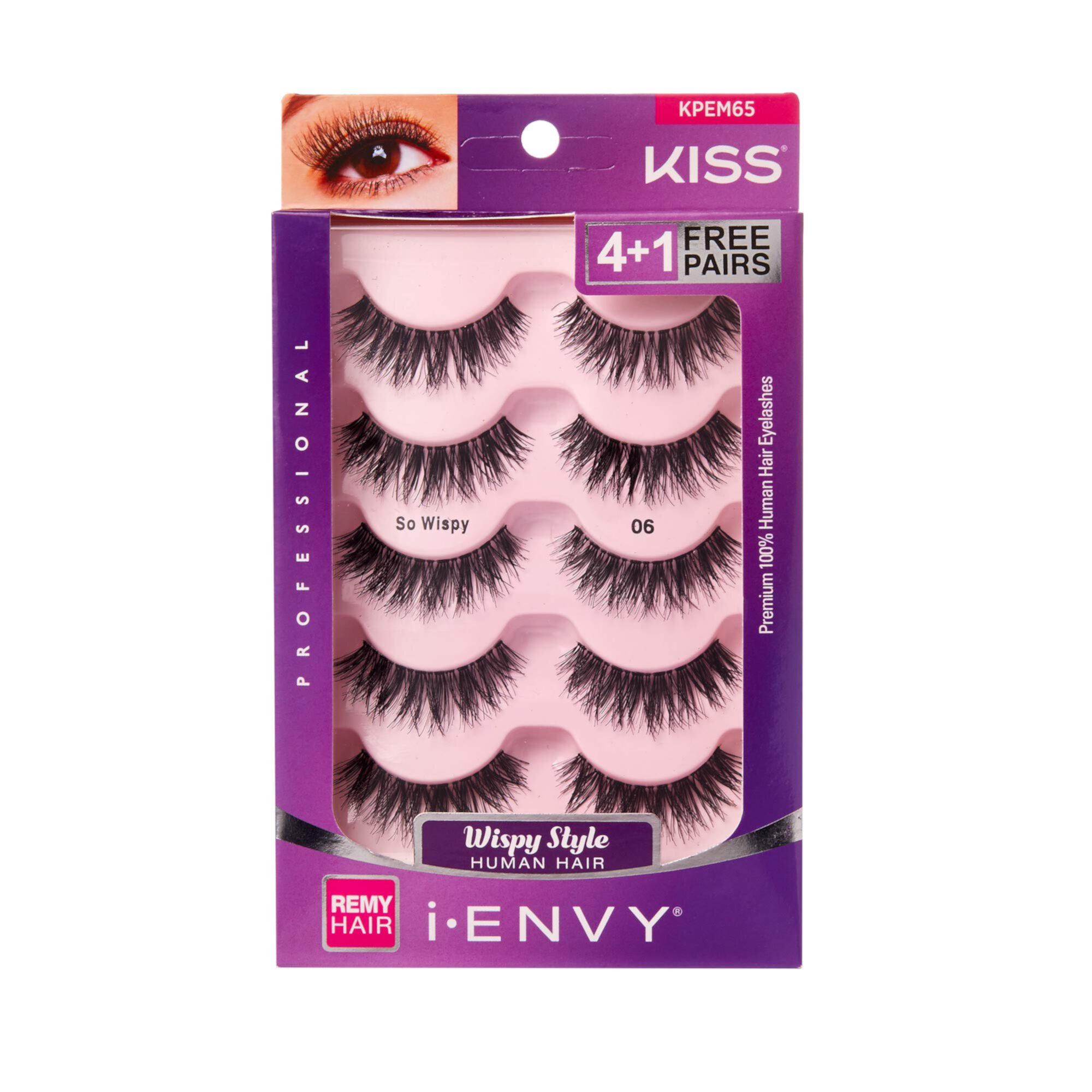 iENVY by KISS So WispyiENVY by KISS So Wispy Eyelashes 5 Pair Multi Pack Natural Wispy Style Made with Natural Hair I-Envy