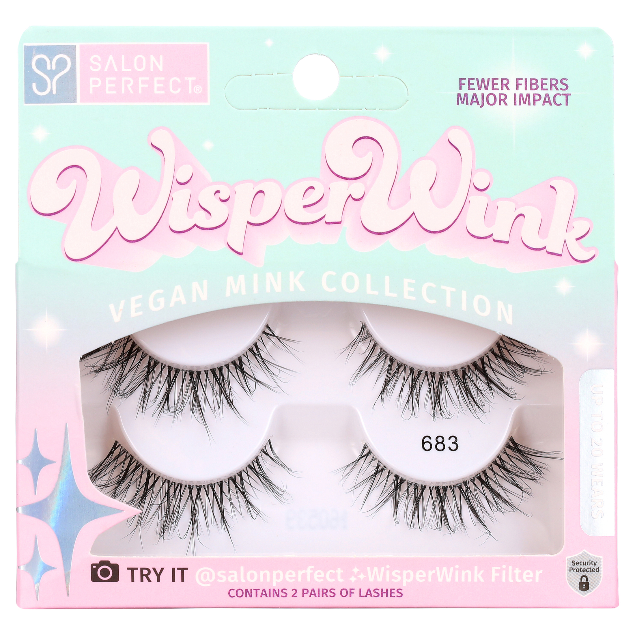 Salon Perfect Wisper Wink 683 Lash, 2 Pairs black false eyelashes Salon Perfect