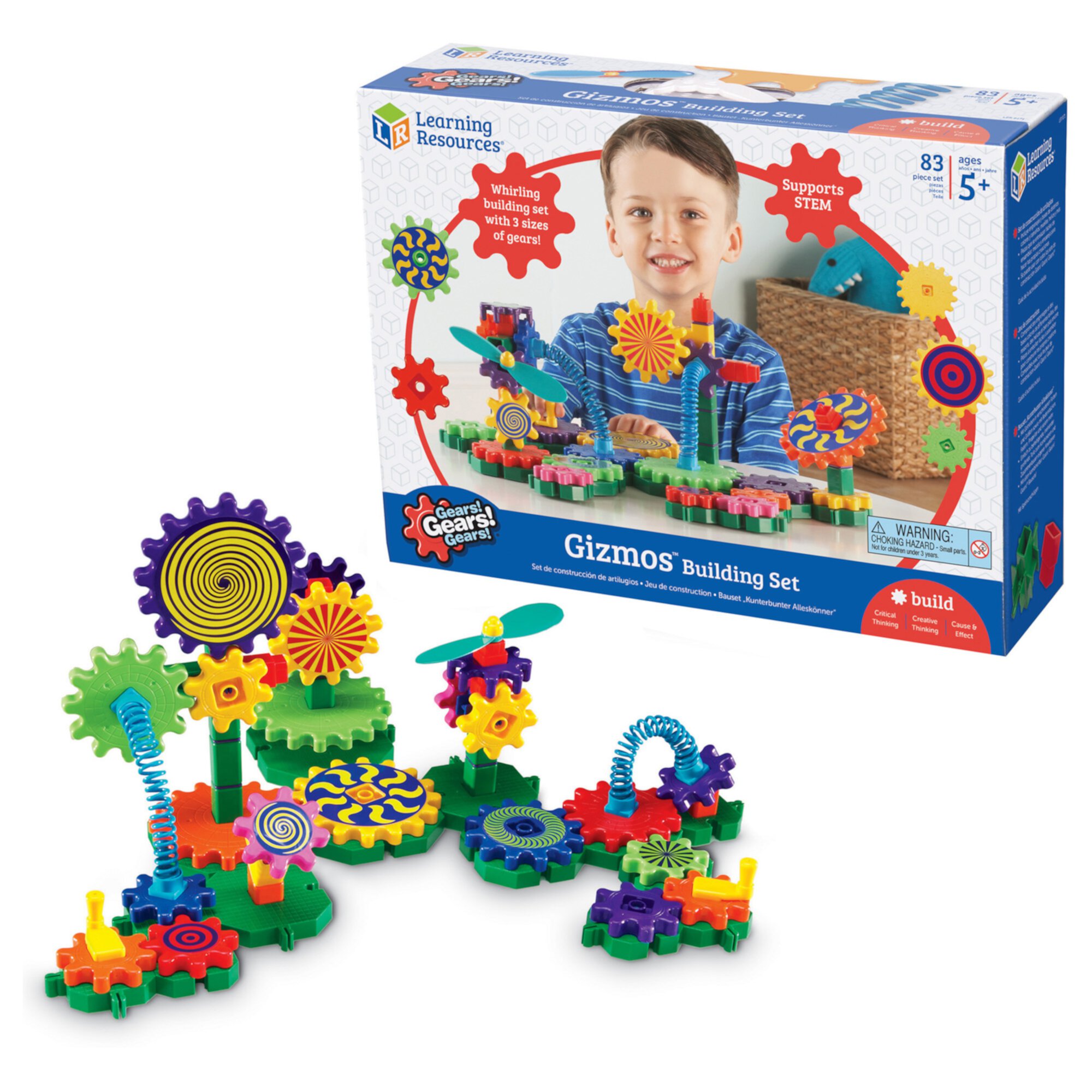 Конструктор Gears! Gears! Gears!® Gizmos® на 82 детали, развивающий мышление, STEM Learning Resources