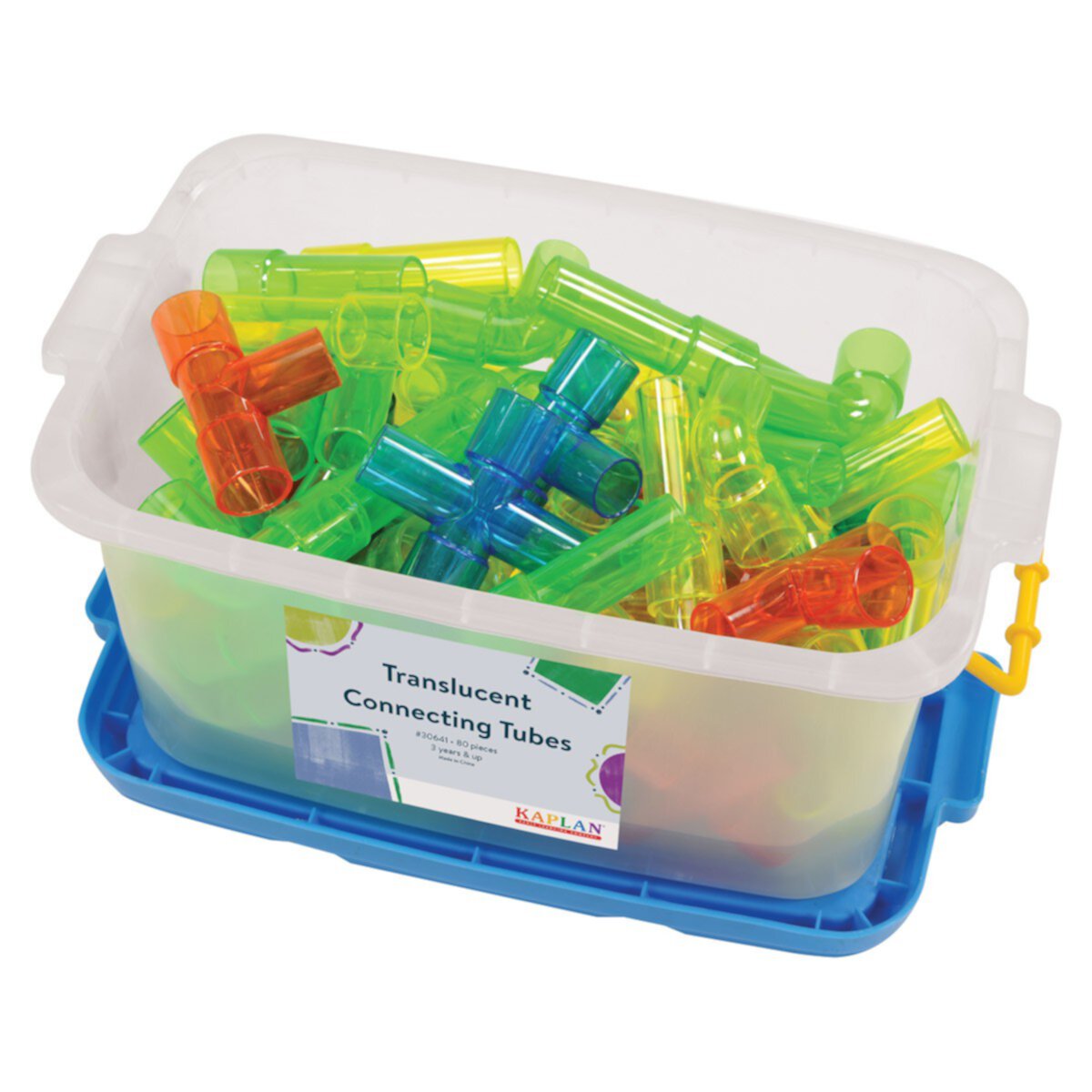 Kaplan Early Learning Translucent Connecting Tubes - 80 Pieces Kaplan Early Learning Company