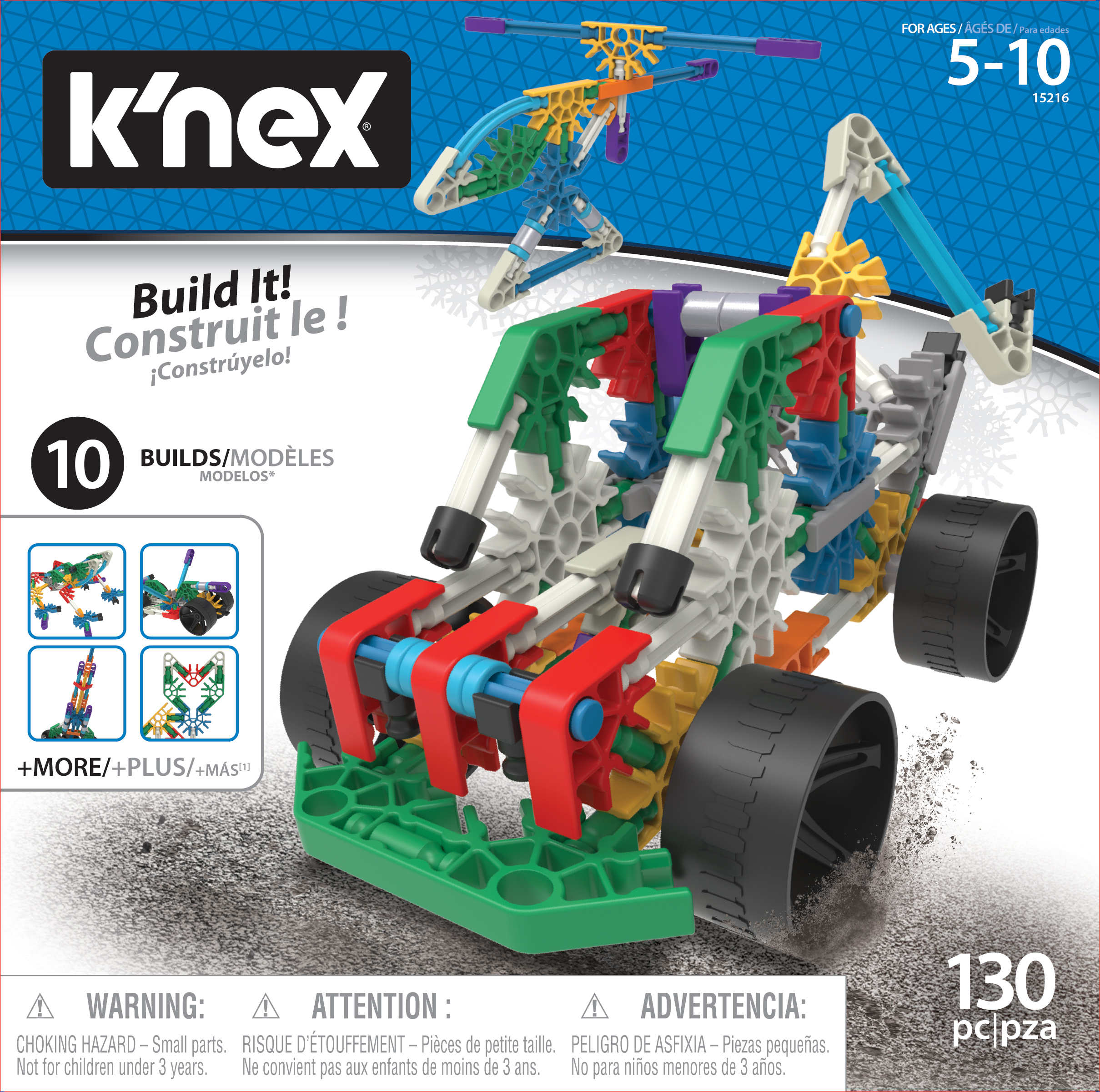 K'NEX 10 Model Building Set - Ages 5+ - 130 pcs Creative STEM Toy K'NEX