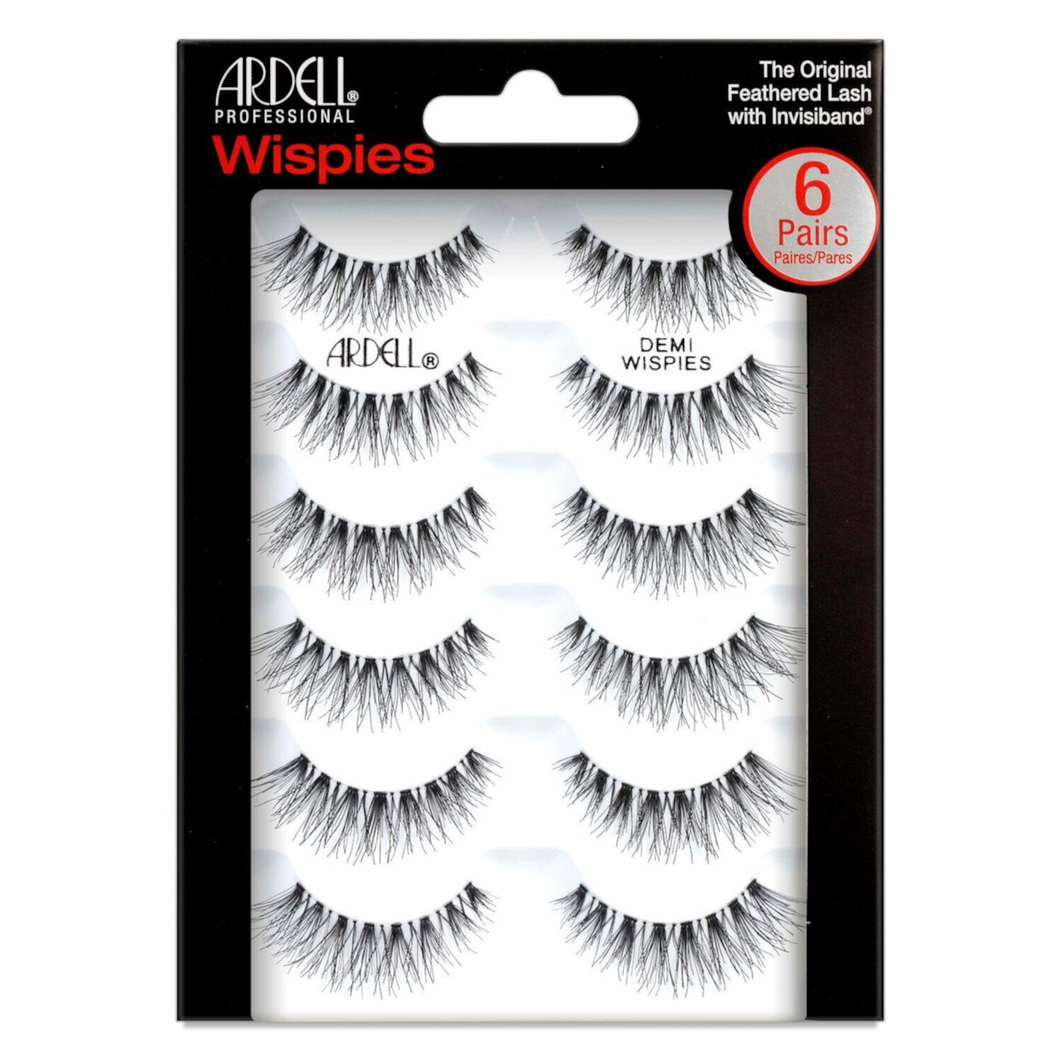 Ardell False Eyelashes, Demi Wispies, 6 Pairs, Black ARDELL