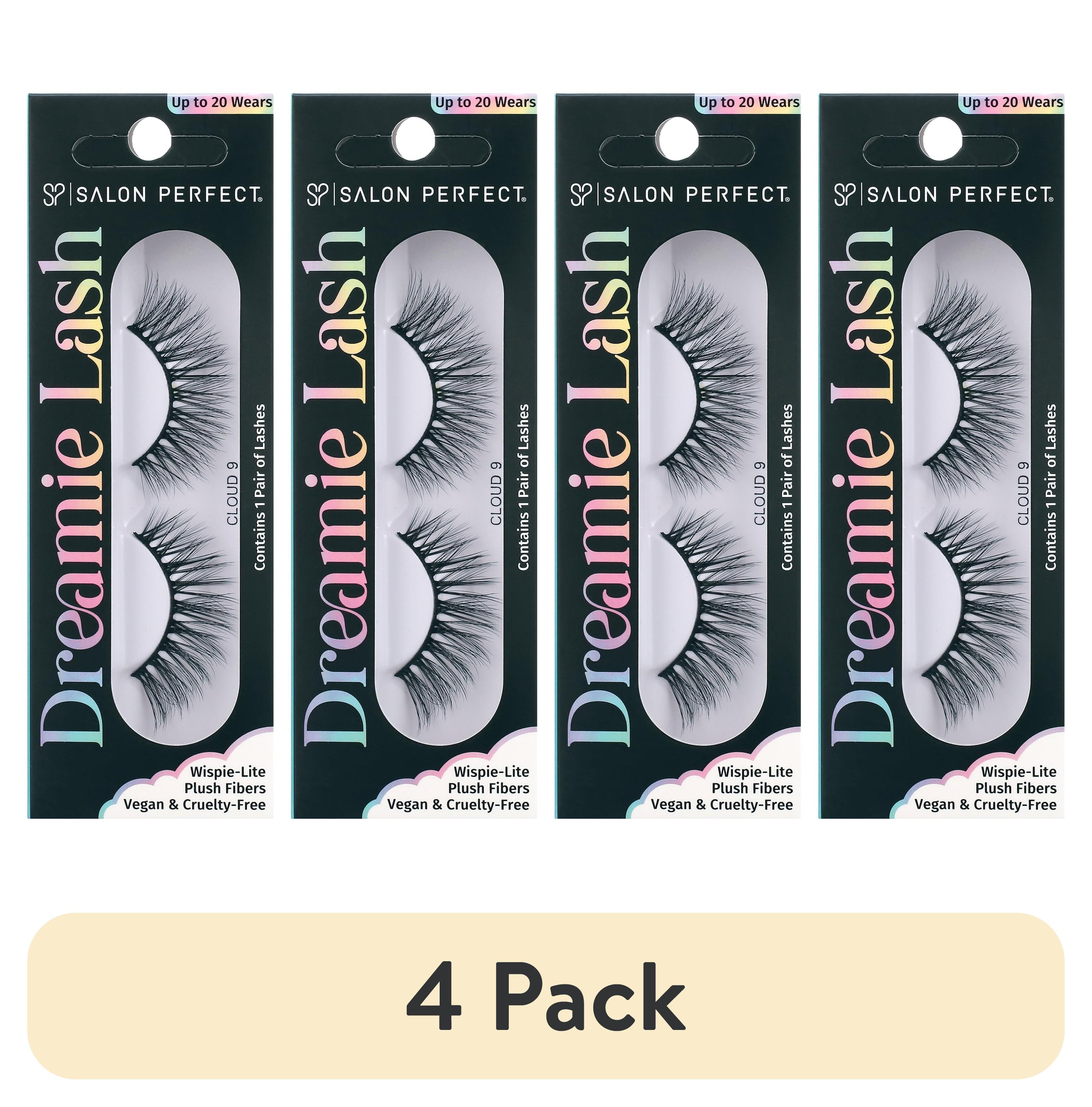 (4 pack) Salon Perfect Dreamie Lash False Eyelashes, Wispy Natural Looking Fake Lashes, Cloud 9, 1 Pair Salon Perfect