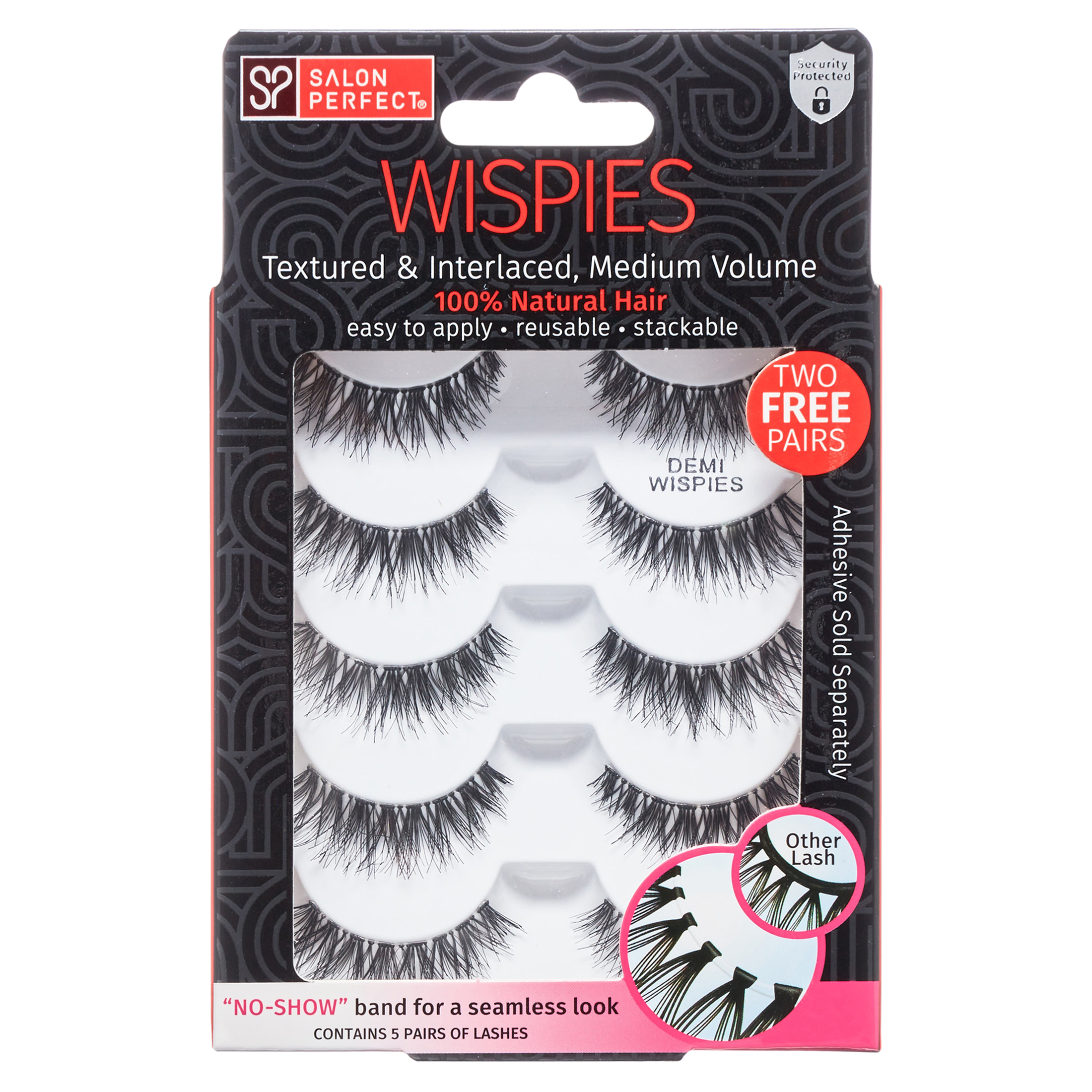 Salon Perfect Go Glam Multi Pack Lashes, Demi Wispie, 5 Pairs Salon Perfect