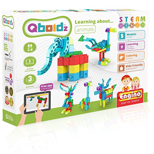 Engino Qboidz Learning About Animals Stemq01 Steam Construction System For Ages 3 And Up Engino