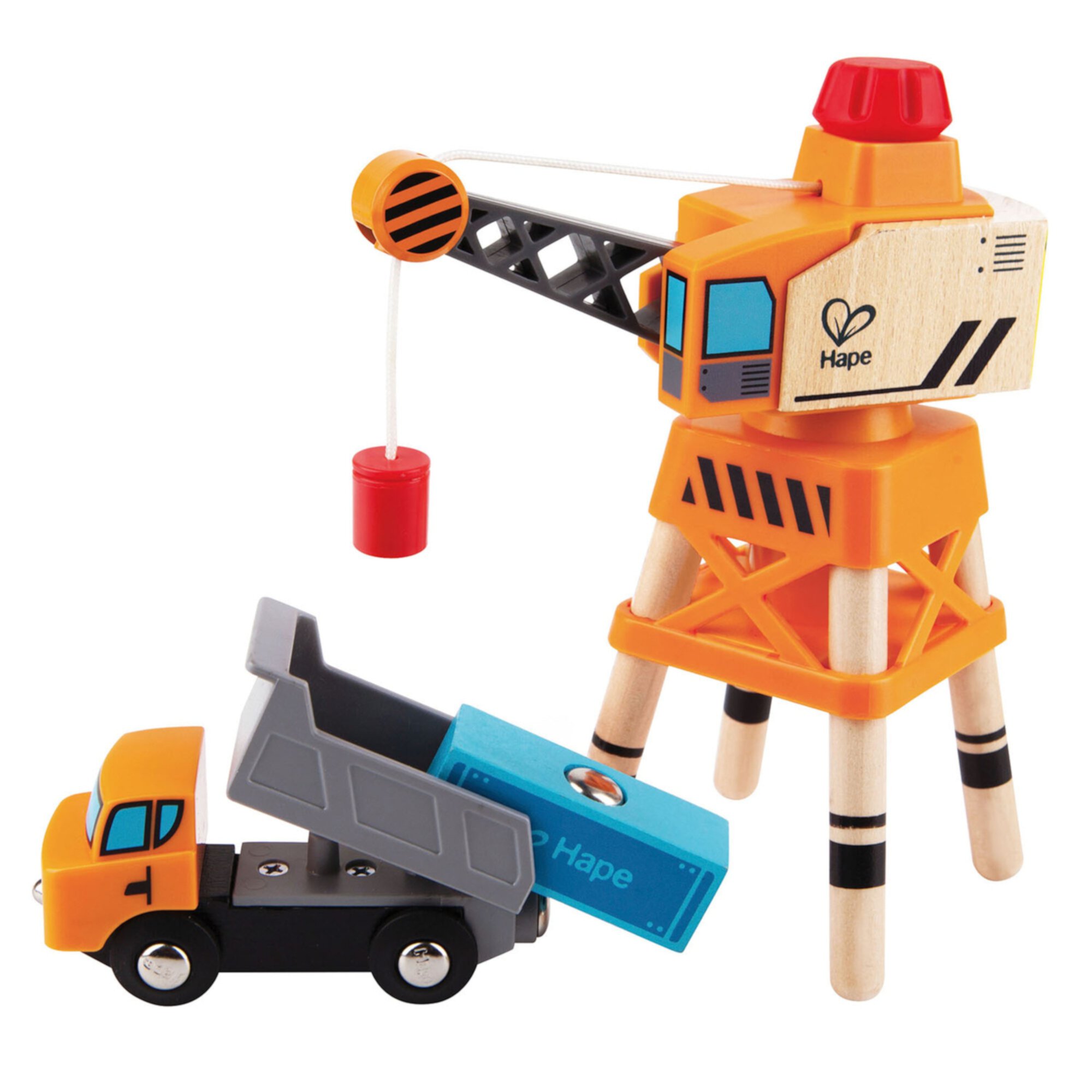 Hape Large Boom Crane & Truck Construction Set for Children Hape