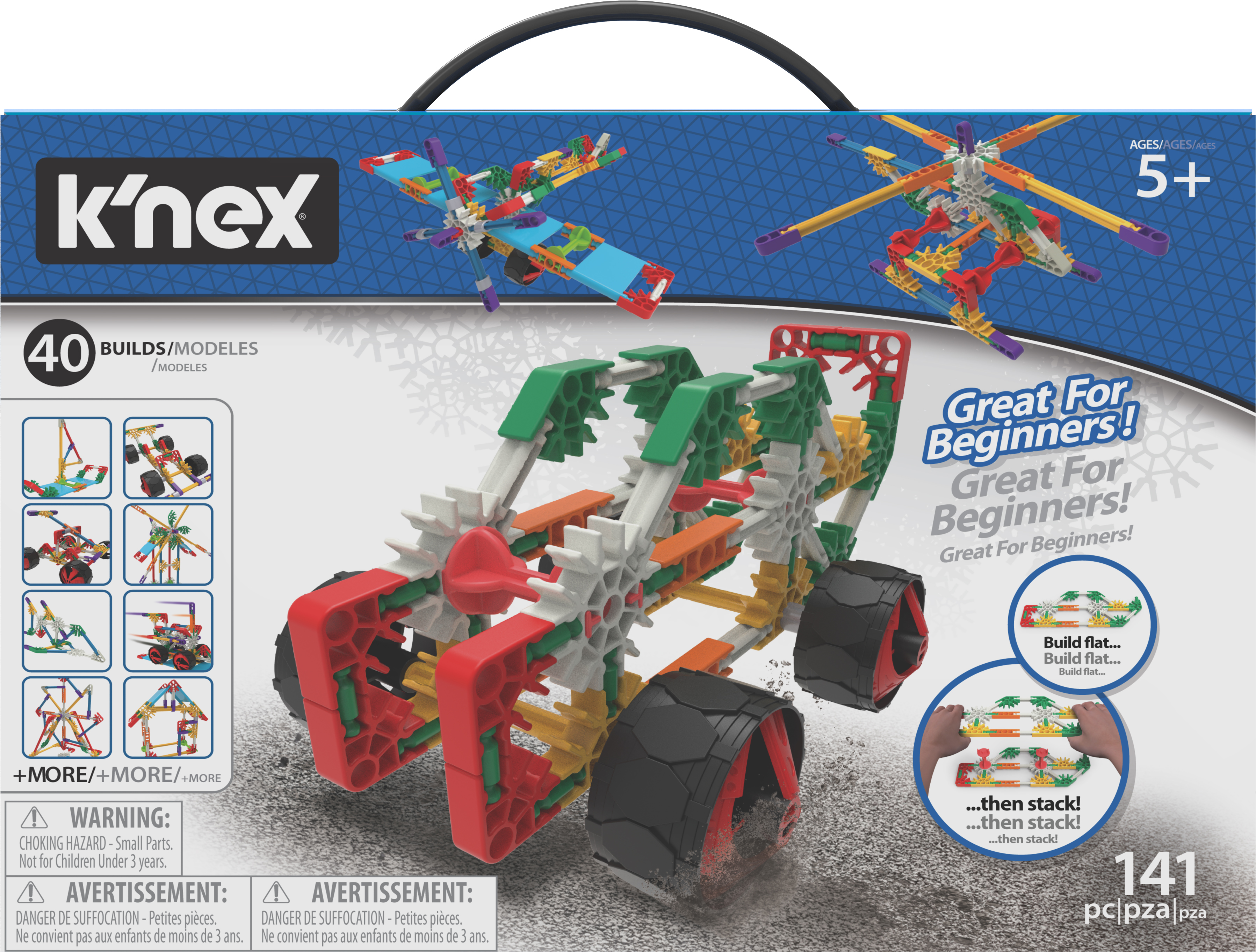 K'NEX Beginner 40 Model Building Set - 141 parts - Ages 5 and up - Creative Building Toy K'NEX