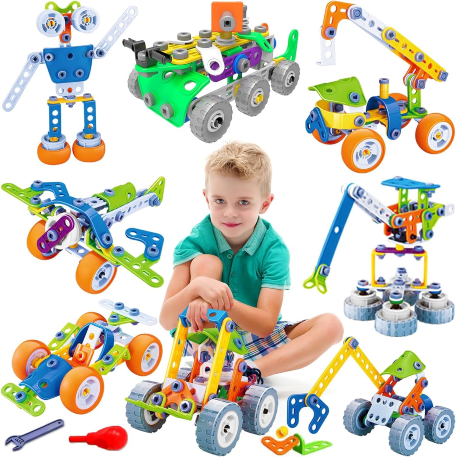 MOONTOY Building Toys for Kids Ages 4-8, STEM Toys for 5 6 7 8+ Year Old Boy Girls Birthday Gifts, DIY Educational Robot Toy Science Kits for Kids, Build and Play Construction Set Creative Games MOONTOY