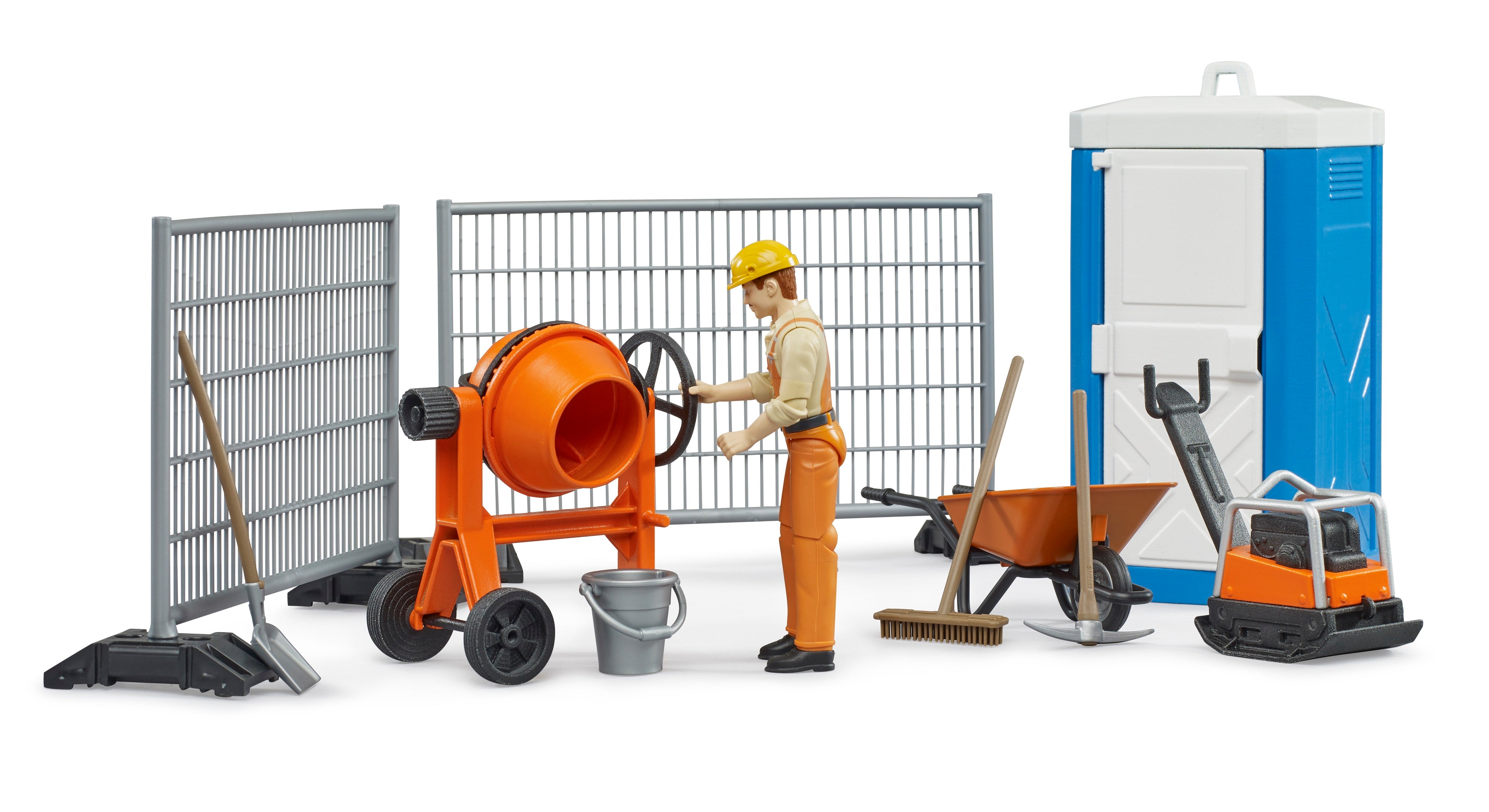 Bruder Bworld 1/16 Construction Set: Mixer, Railings, Figure, Accessories 62008 Bruder Toy Shop