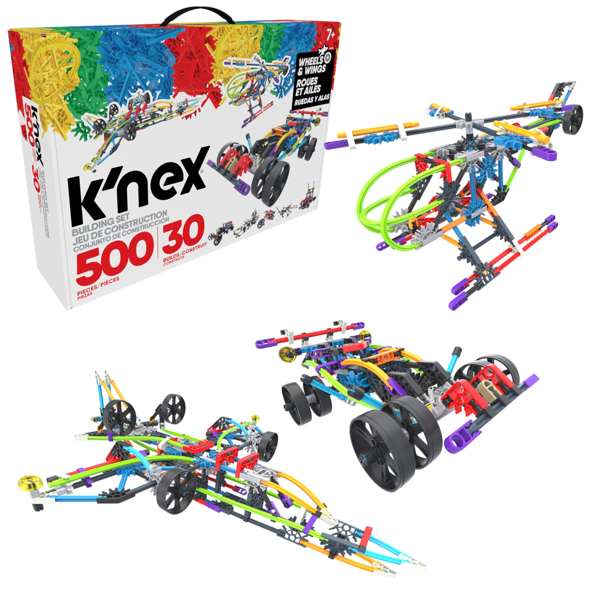 K'NEX Classics 500 Pc/ 30 Model Building Set - Wings & Wheels K'NEX