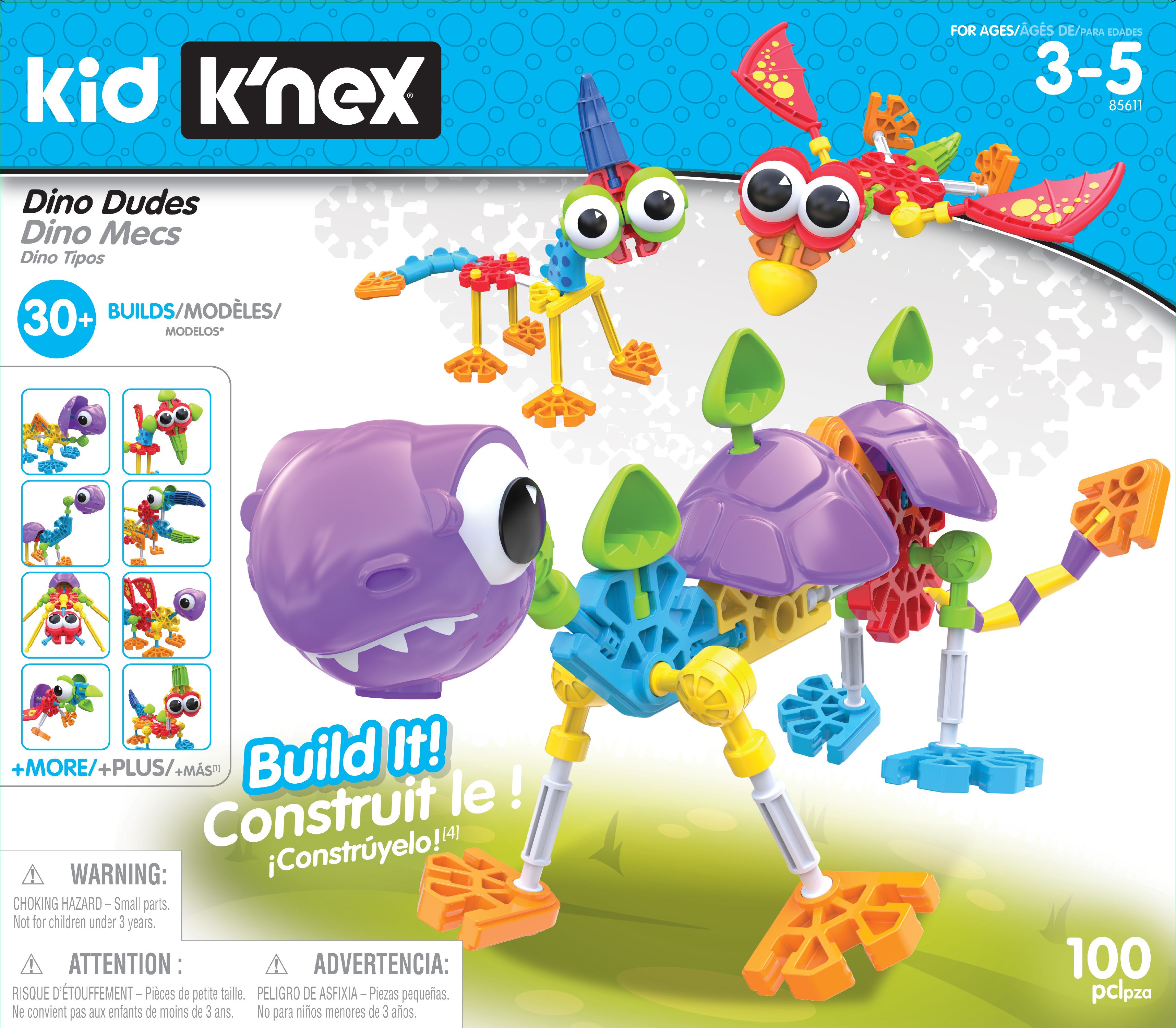 Kid K'NEX Dino Dudes Building Set - Ages 3+ Preschool Creative Toy K'NEX