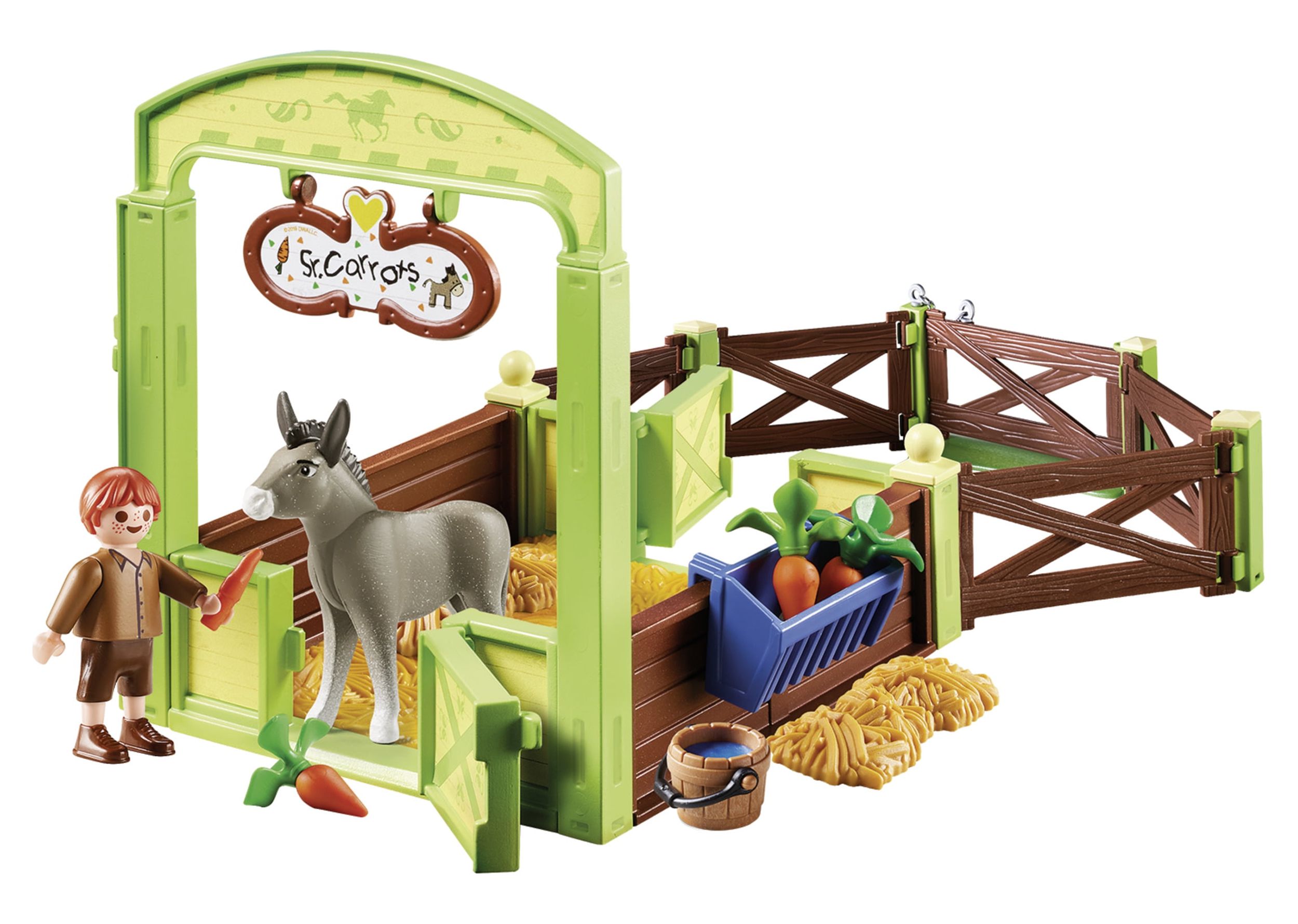 PLAYMOBIL Spirit Riding Free Snips & Senor Carrots with Horse Stall Playmobil