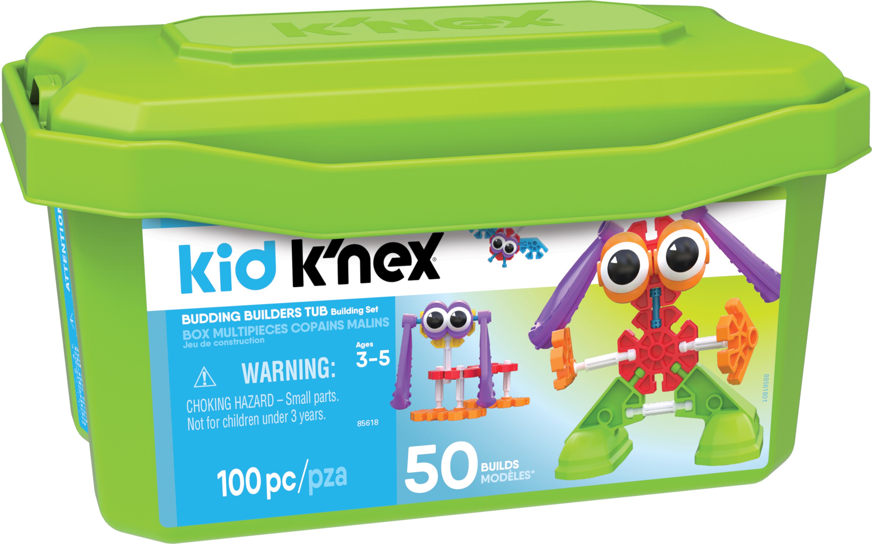 KID K'NEX - Budding Builders Building Set - 100 Pieces - Ages 3 and Up - Preschool Educational Toy K'NEX