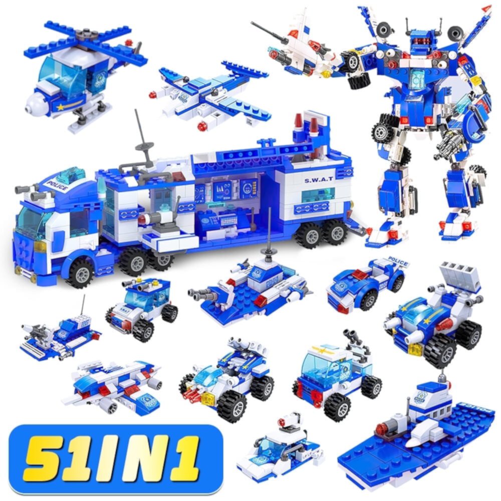 51-in-1 Robot Building Kit 700PCS for Kids STEM Building Toys Erector Set for Kids Engineering STEM Projects Construction  Blocks Toys Gifts for Age 6+ Year Old Xueyu