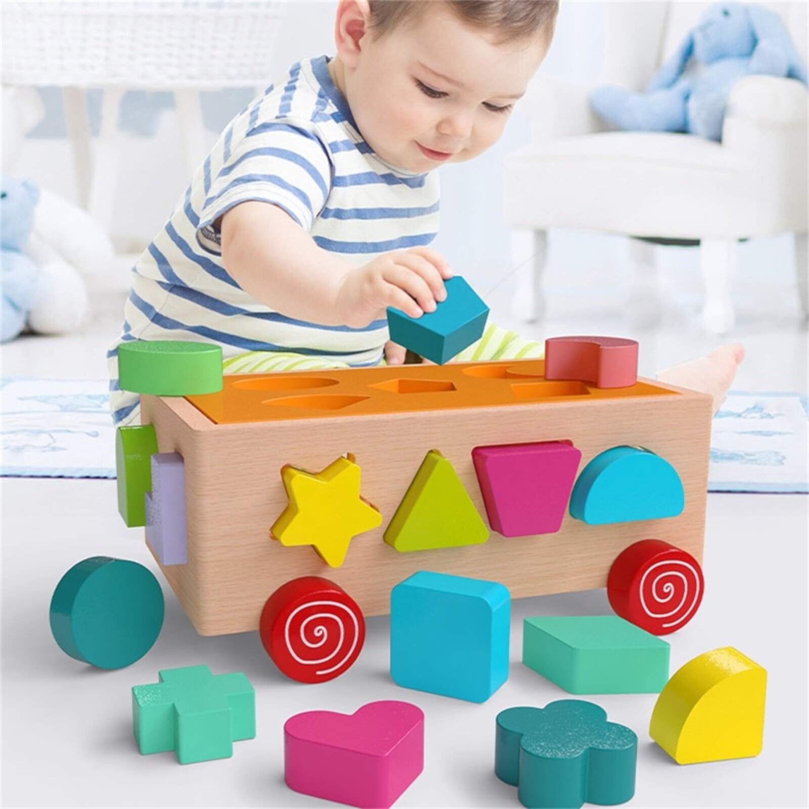 Wooden Puzzle Car Toy For Toddler Ages 1-6 Number Puzzles Car Gifts SIYTUAU