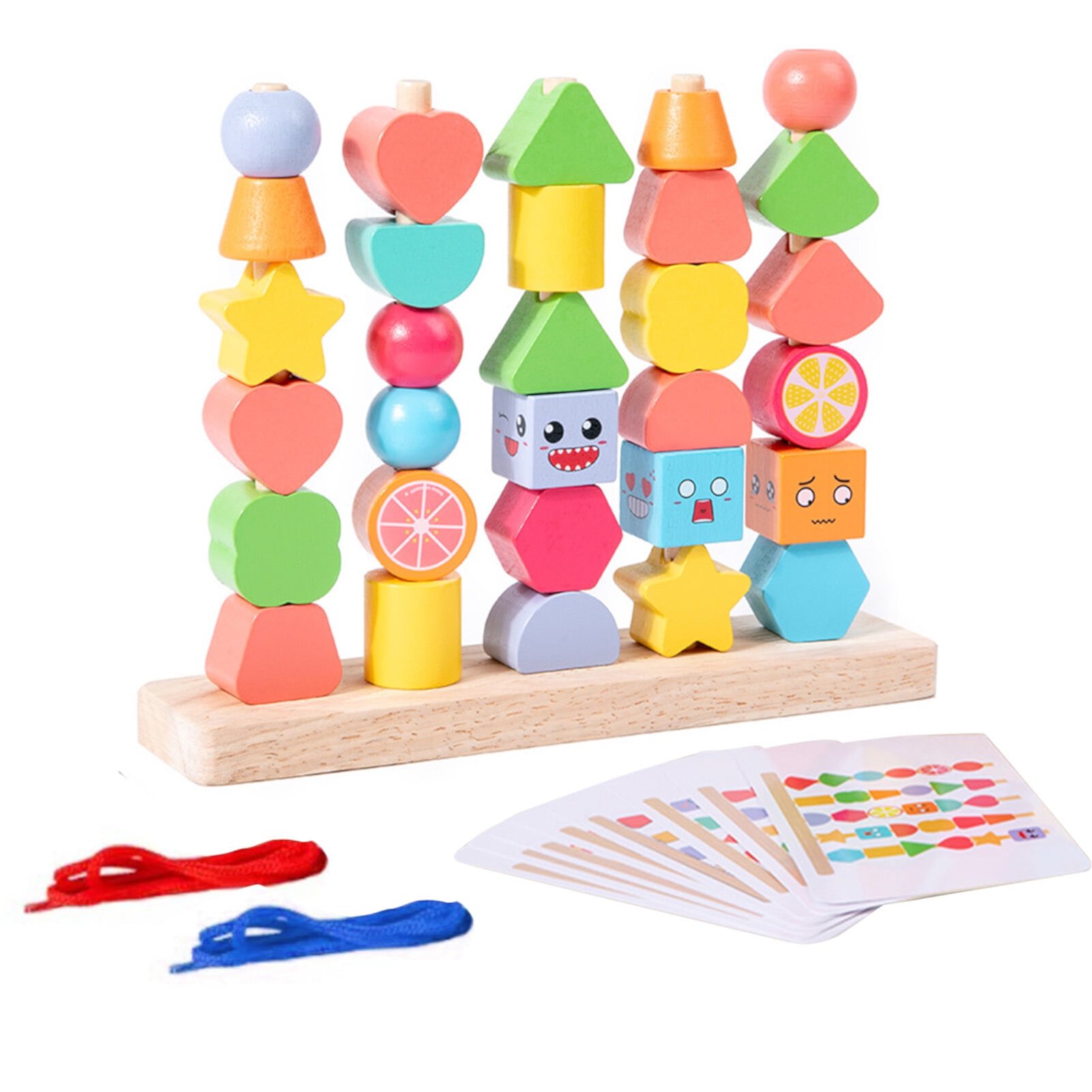 MIRROR Building Blocks Wooden Geometric Shape Sensory Training Pairing Cognition Ability Early Education Toys for Kids Mirror