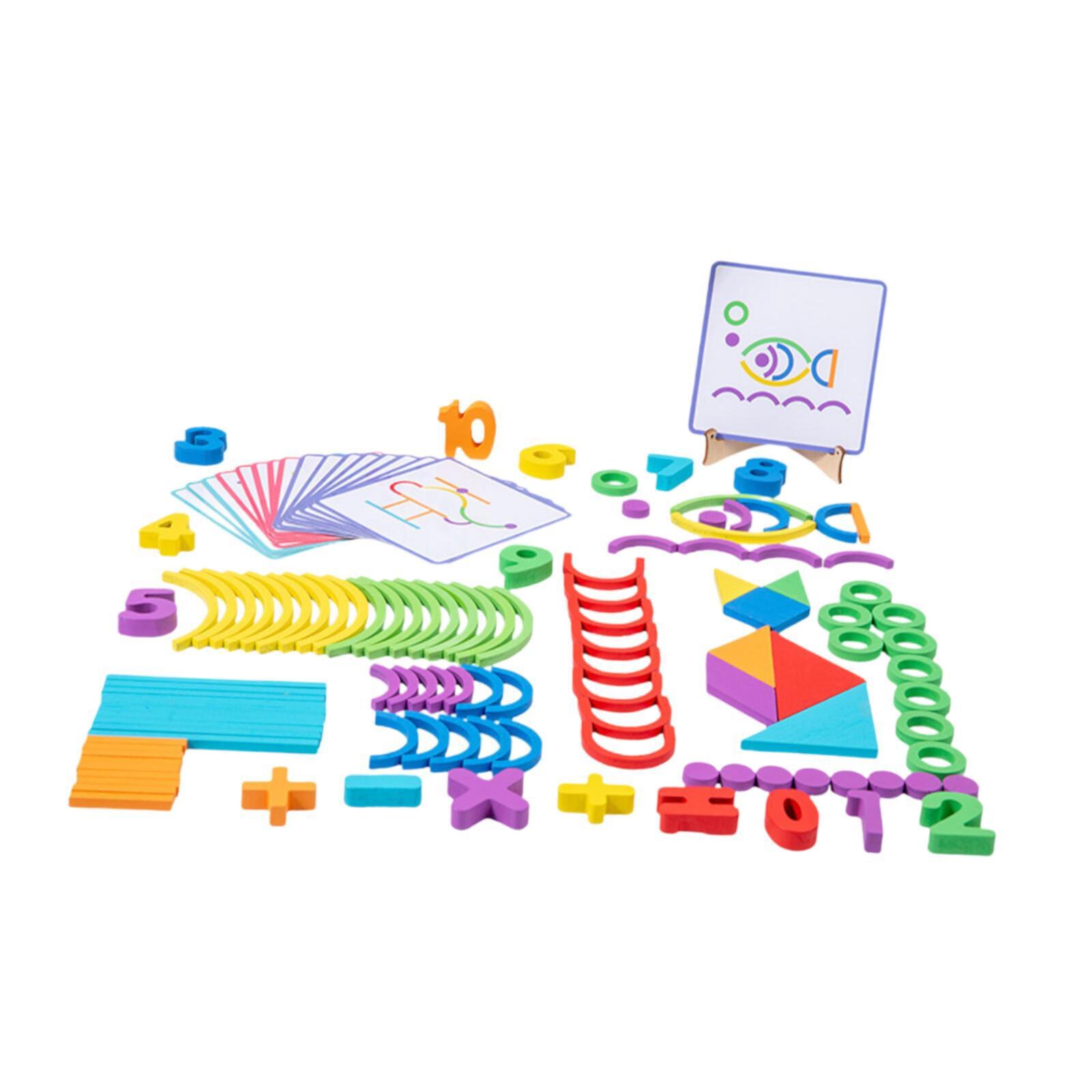 Kokiya Wooden Pattern Blocks Set Numbers Blocks Pattern Blocks for Kindergarten Boys Kokiya