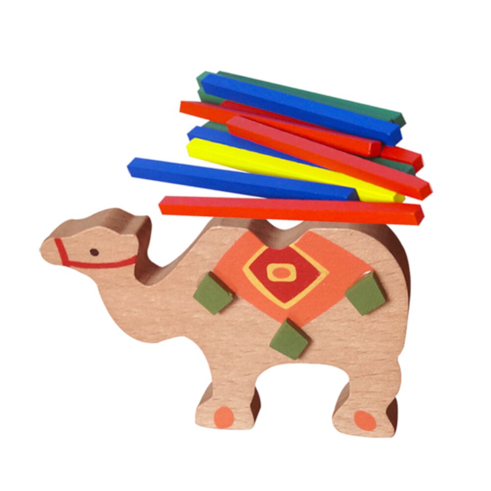 Wooden Stackable Building Blocks Set Balancing Games Playset Toys Educational Toys for Kids Children(Camel) FRCOLOR