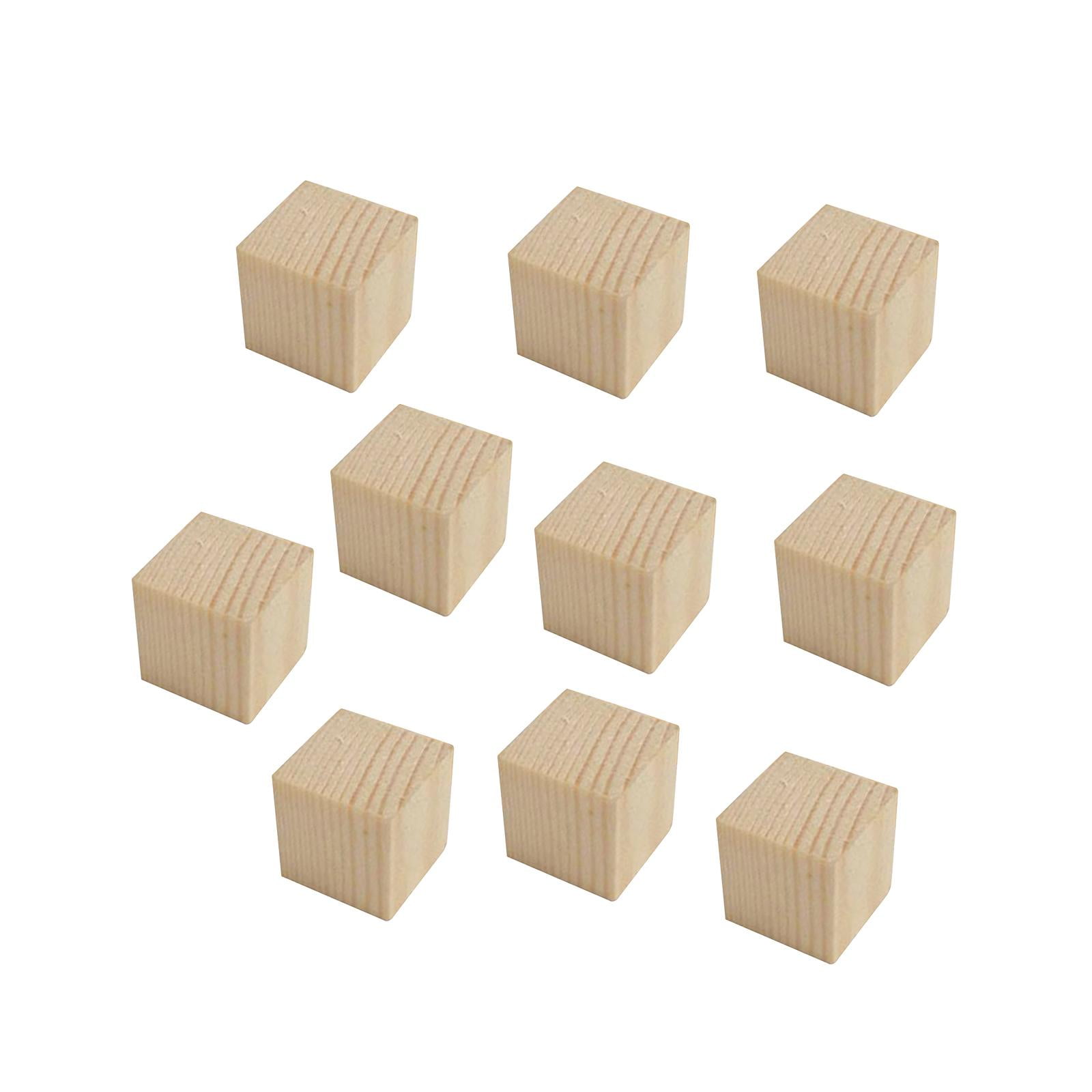 Hellery Unfinished Wooden Blocks Wooden Cubes Arts Crafts Kids Learning Square Blocks Stacking Blocks for Making Numbers DIY Projects 5cmx5cmx5cm Hellery