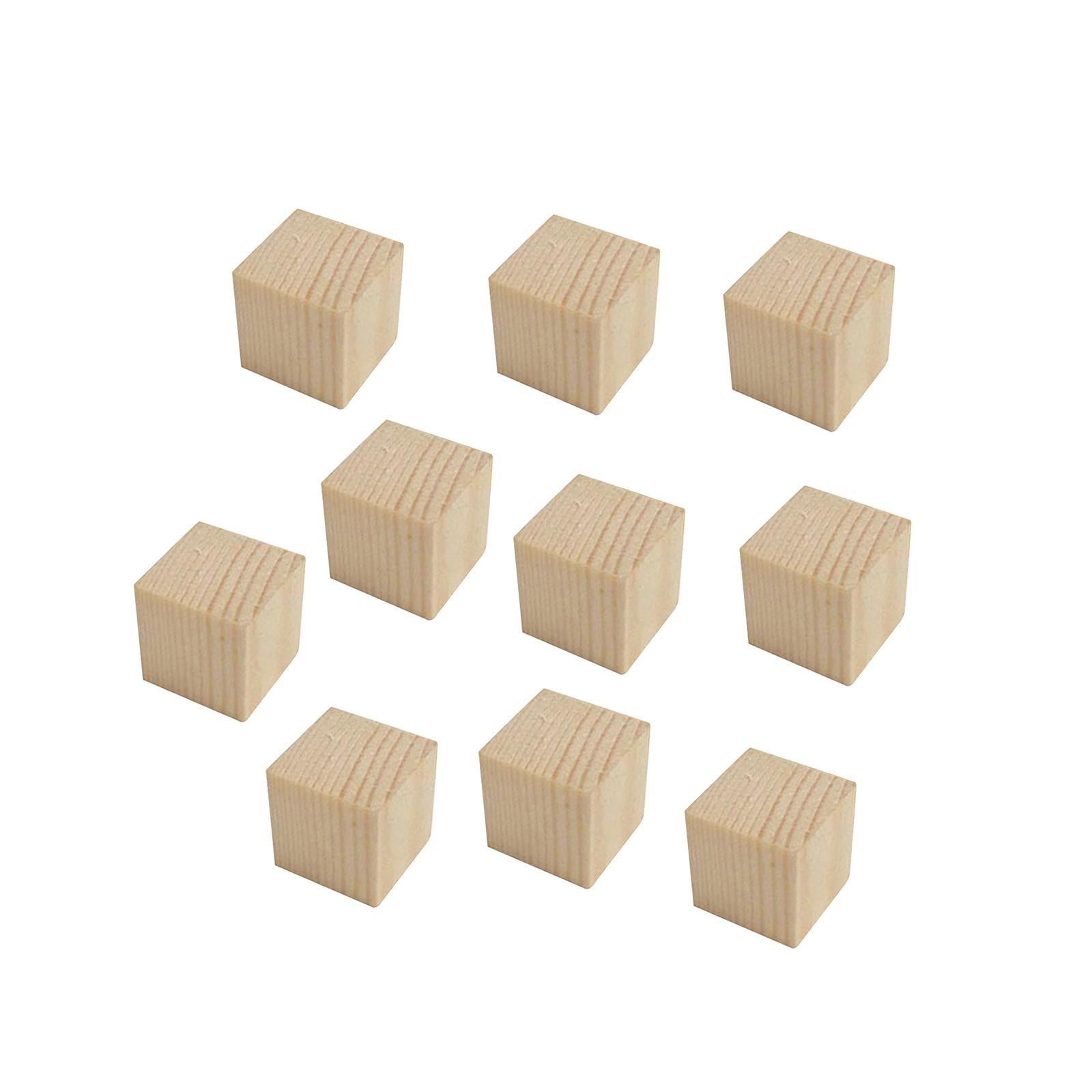 Hellery Unfinished Wooden Blocks Wooden Cubes Arts Crafts Kids Learning Square Blocks Stacking Blocks for Making Numbers DIY Projects 3.5cmx3.5cmx3.5cm Hellery