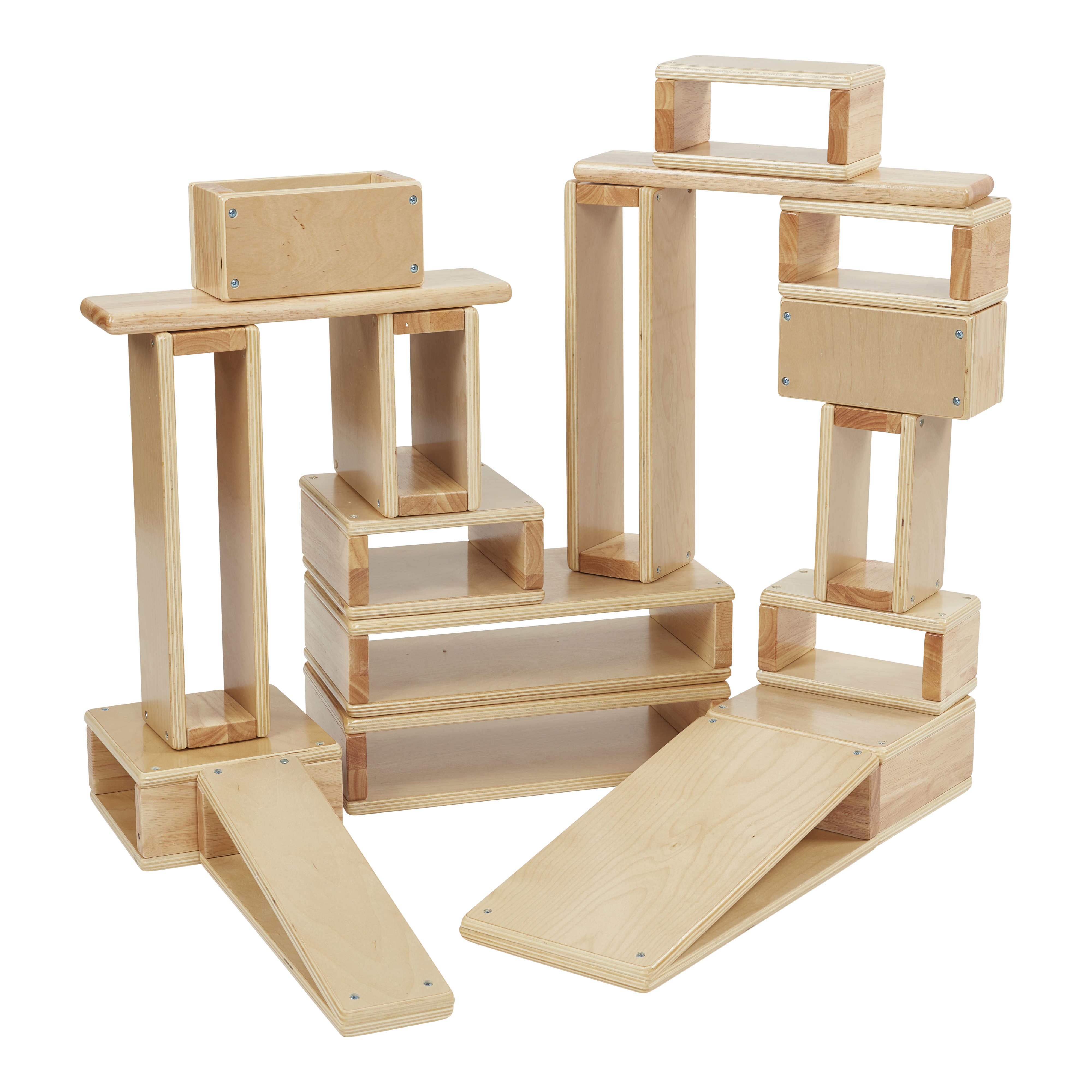 ECR4Kids Hollow Block Set, Natural, 18-Piece ECR4Kids