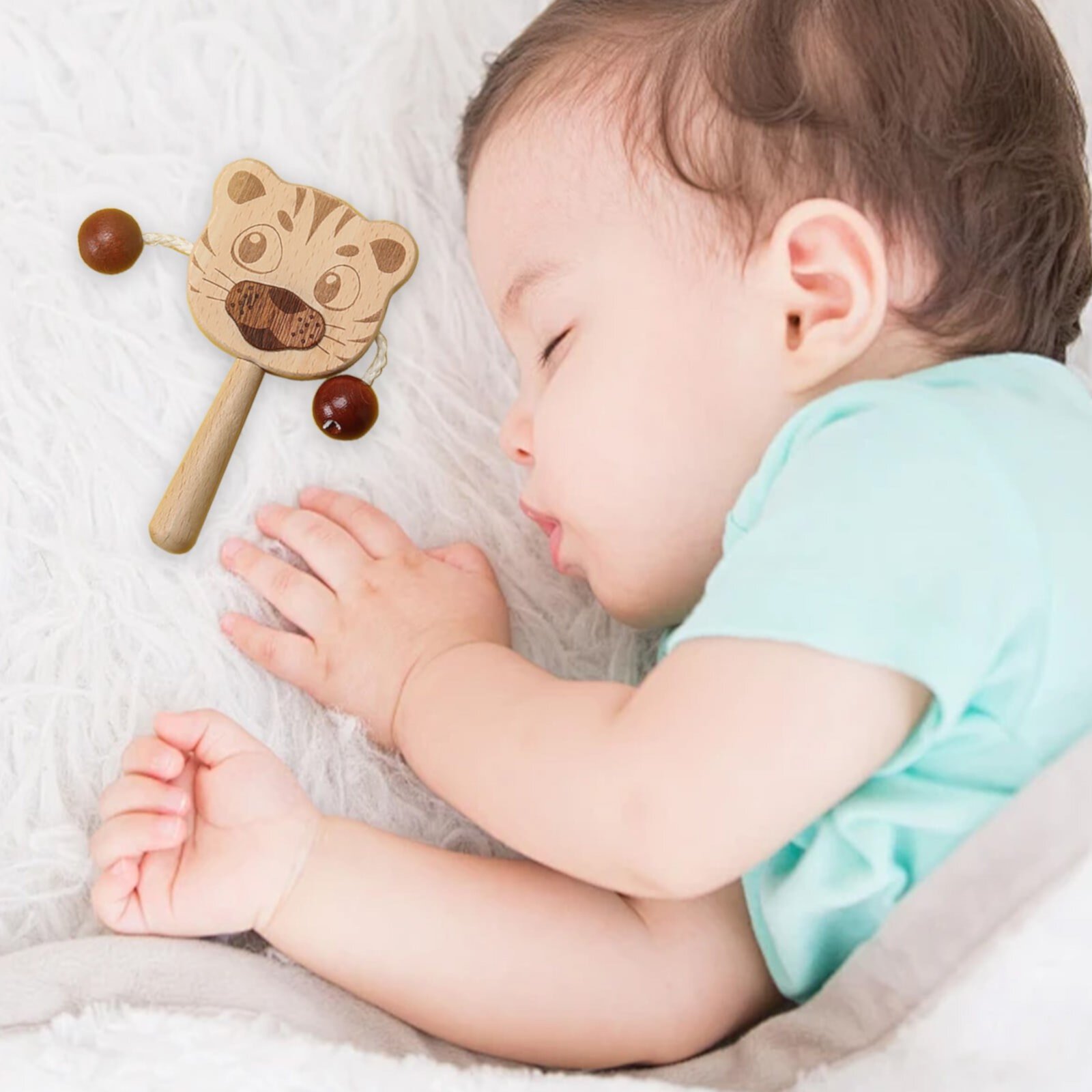 SIYTUAU Natural Wooden Baby Rattle Toy For Infants Aged 0-1 Year Handheld Sensory Toy Promotes Motor Skills And Sensory Development Safe Toys for Boys 8 to 11 Years SIYTUAU