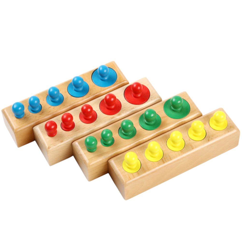 NUOLUX 1 Set of  Toys Knobbed Cylinder Socket Toys Wooden Cylinder Blocks Toys Kids Toys NUOLUX