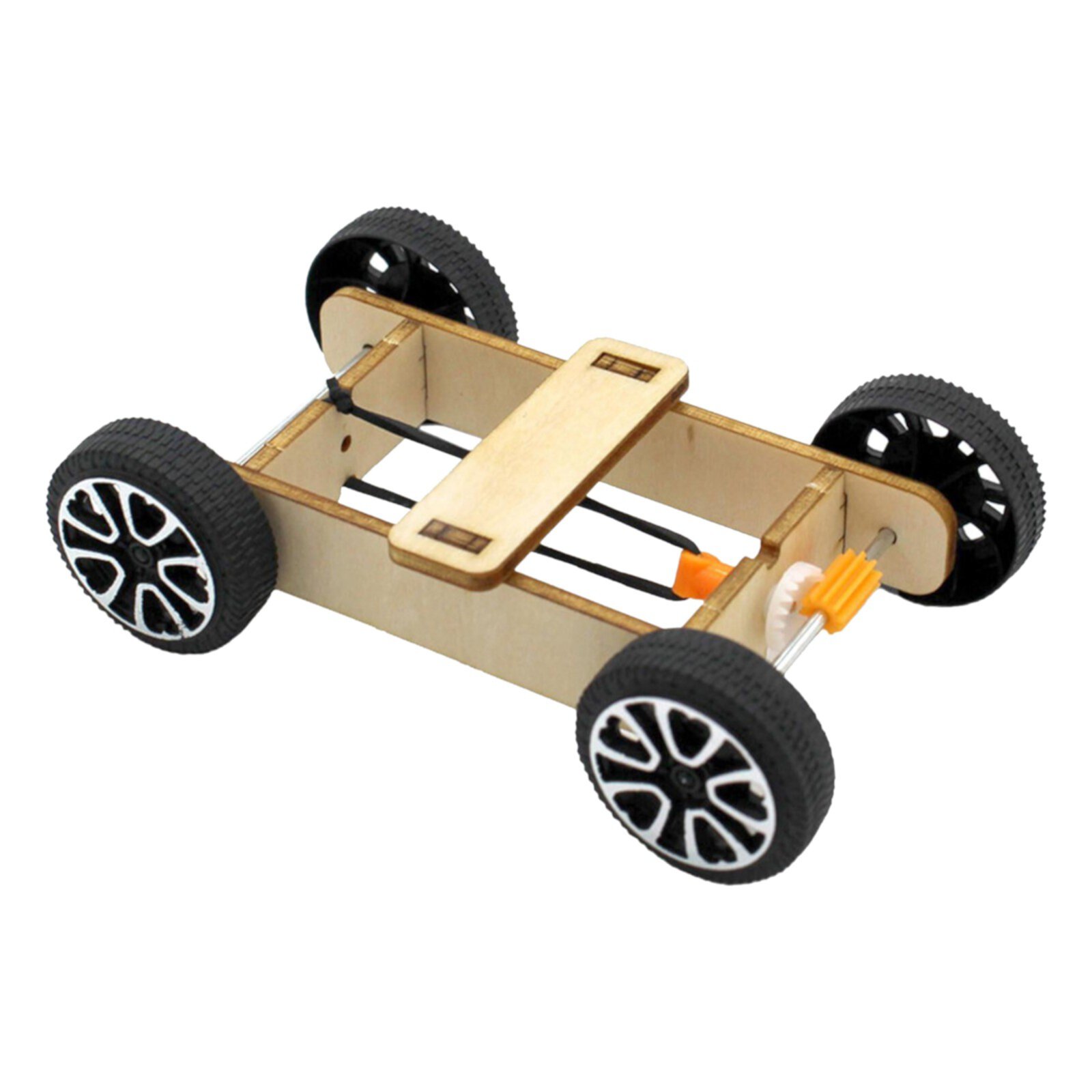 RUIG Wooden Car Engineering STEM Toy Building Set for Kids Ages 6 and Up, Includes Rubber Bands, Engineered Wood Components, Instruction Manual, Learner's Log RUIG